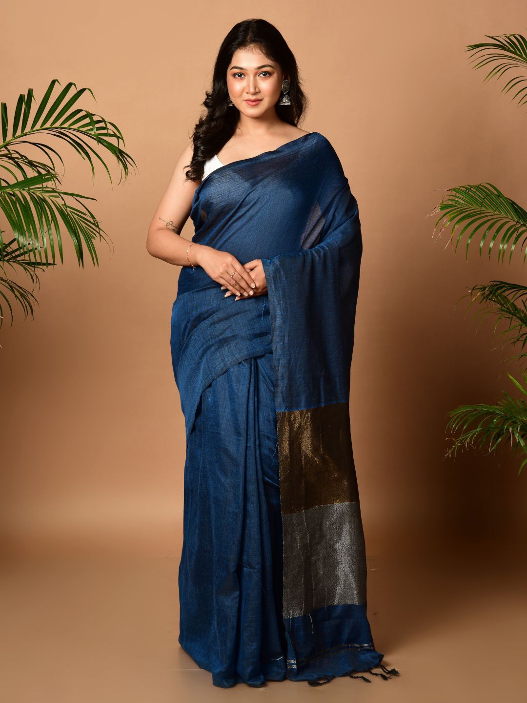 

HOUSE OF ARLI Pure Silk Saree, Blue