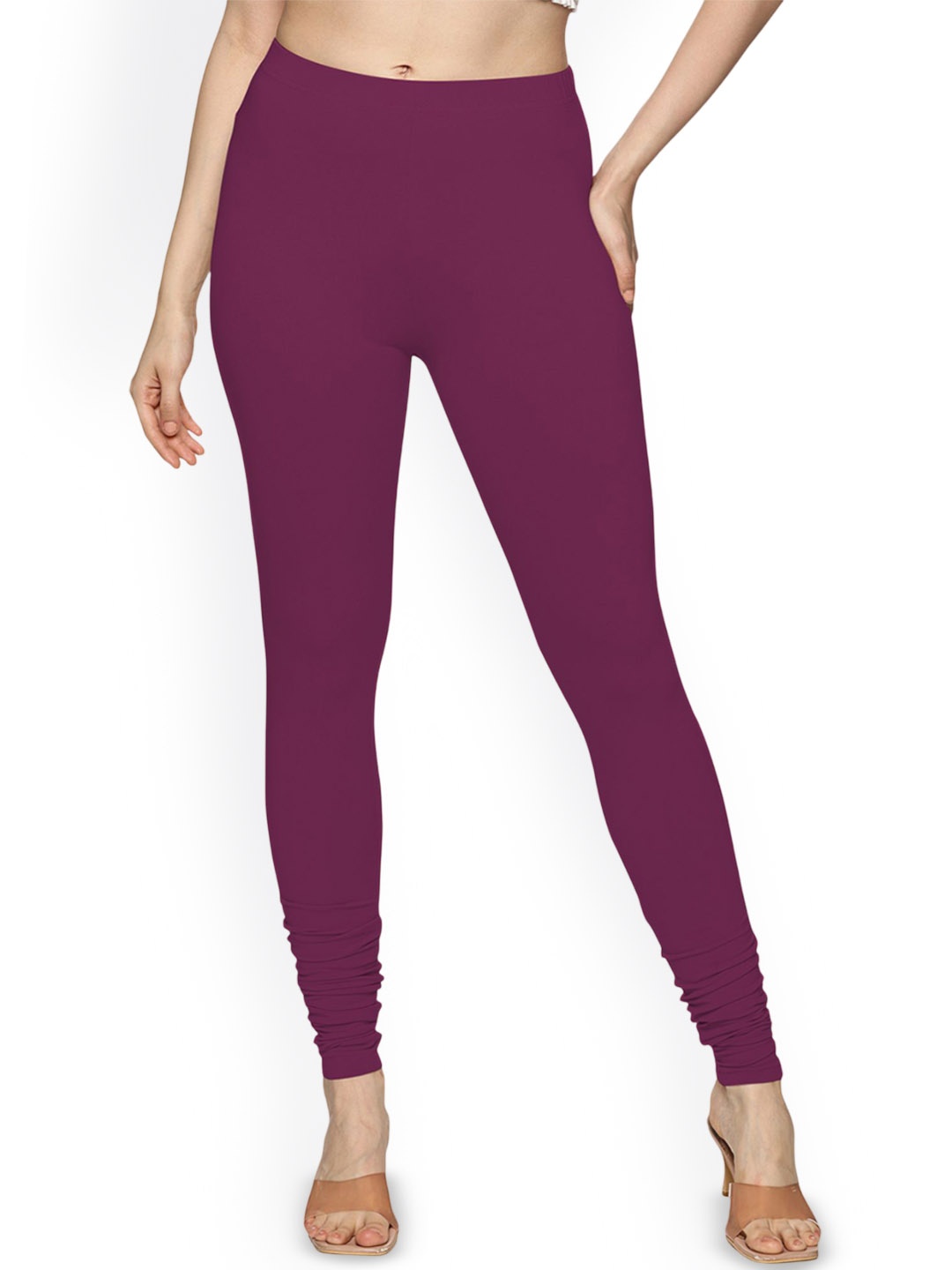 

Coppersmith Women Churidar Length Breathable Leggings, Purple