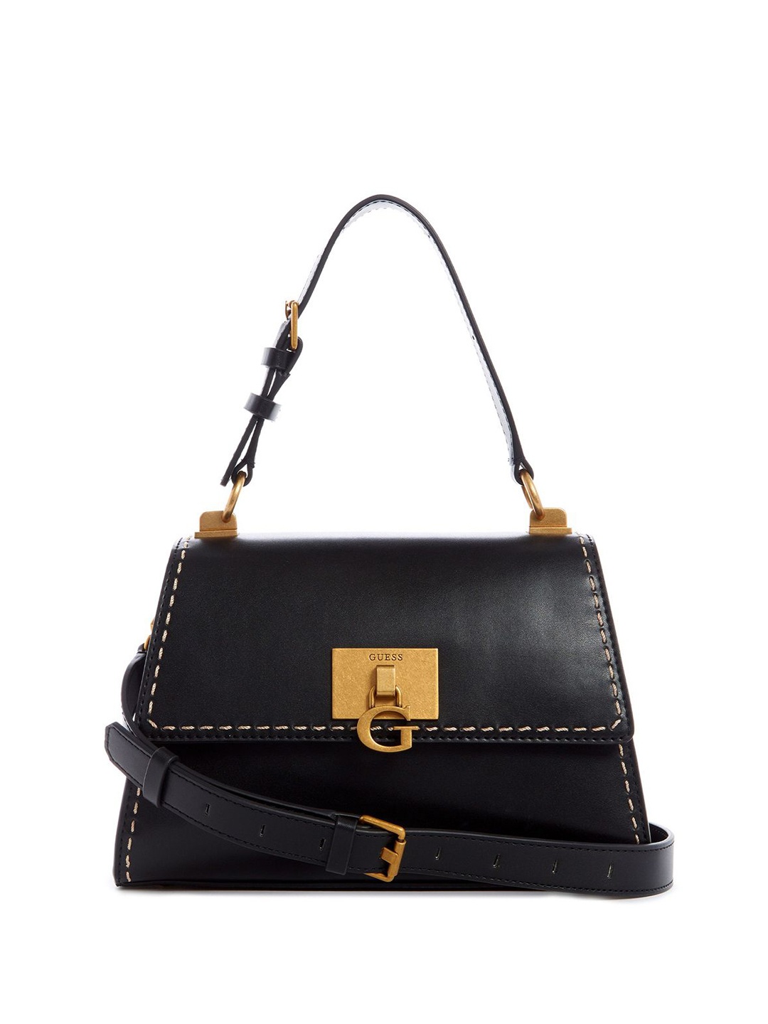 

GUESS Textured PU Structured Satchel, Black