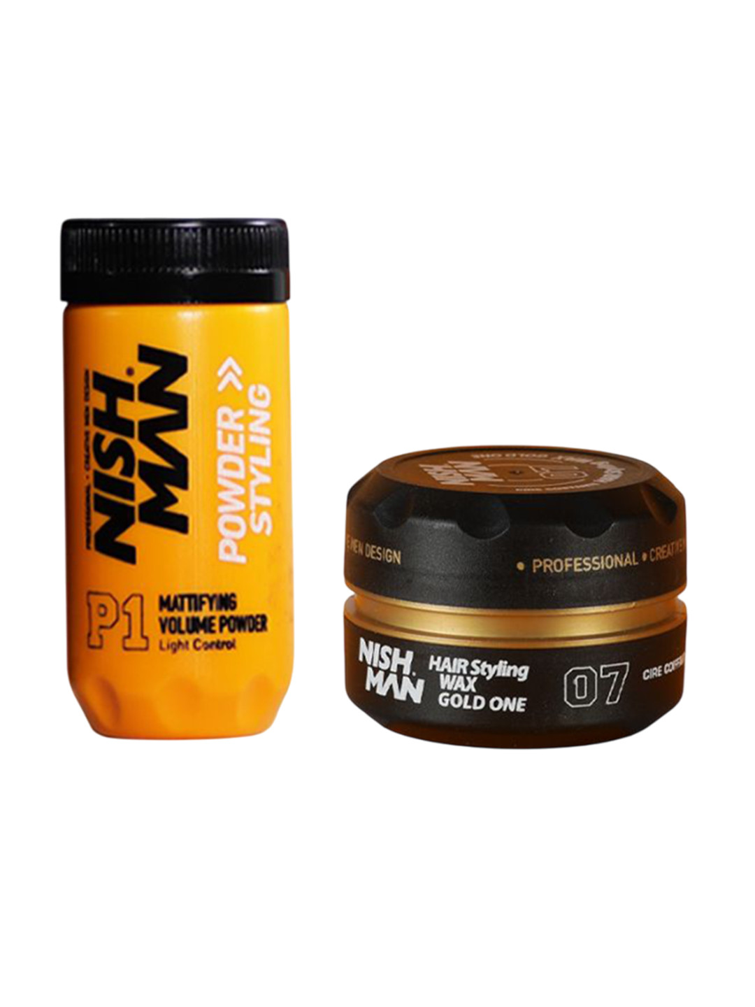 

Nishman Set Of 2 Mattifying Hair Volumizing Powder - 10 g & Hair Styling Gold Wax - 30 ml
