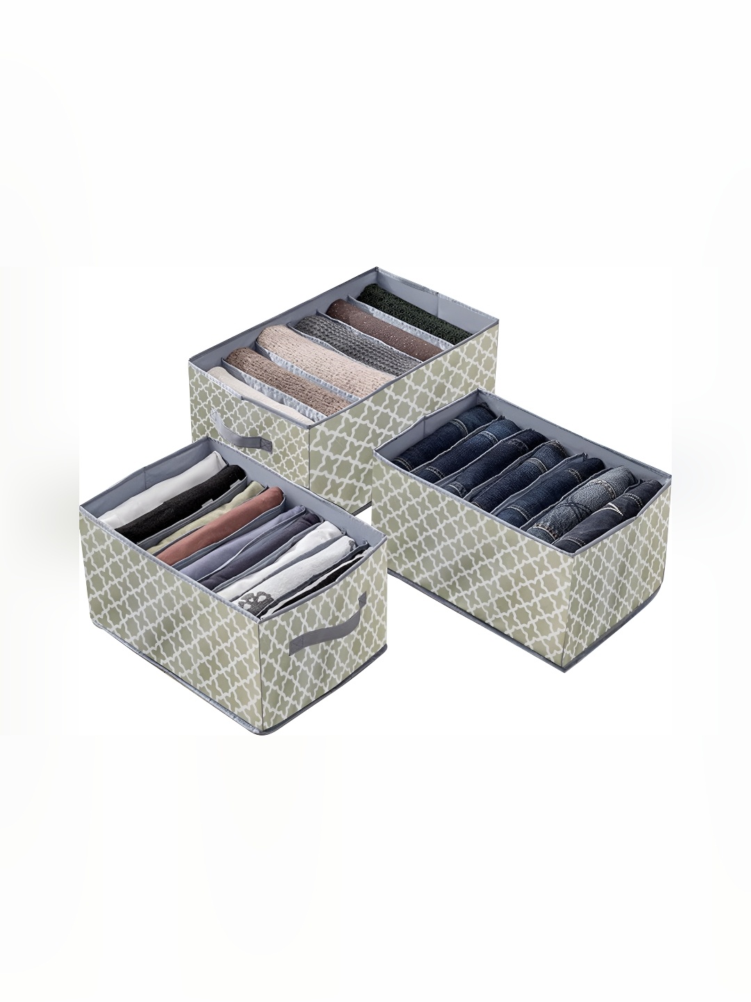 

FAVRIA White Set of 3 Reusable Drawer Organiser Organisers