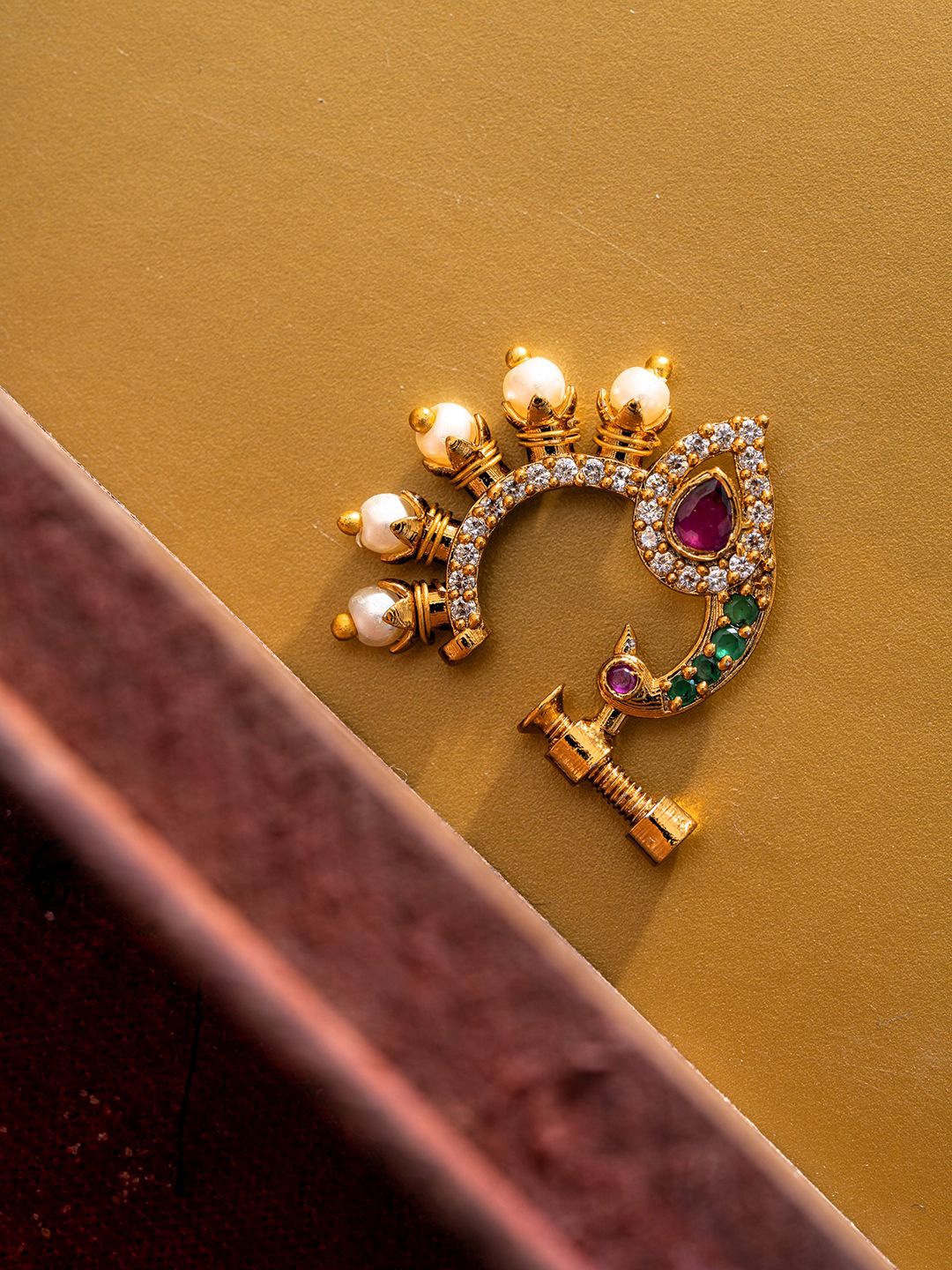 

PANASH Gold-Plated Cubic Zirconia Ring Nosepin