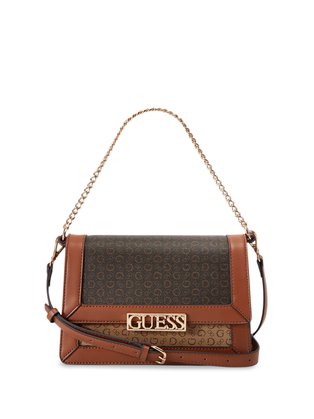 

GUESS Printed Swagger Shoulder Bag, Brown
