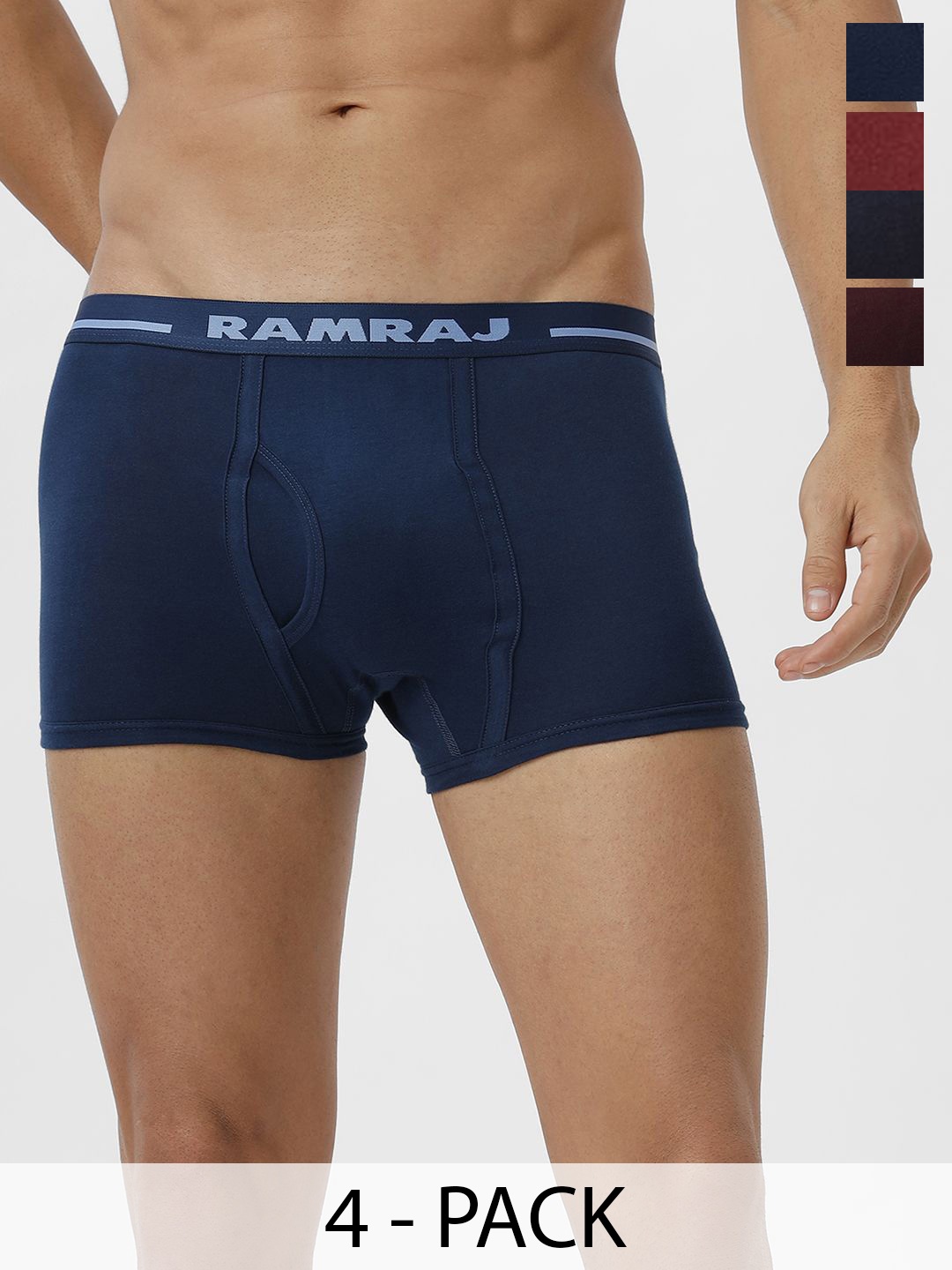 

Ramraj Men Pack Of 4 Cotton Short Trunks VINTRK_CYGWBLNY-4P, Red