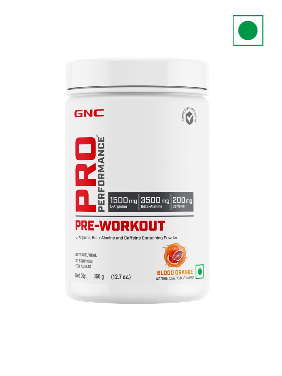 

GNC Pro Performance Blood Orange Pre-Workout - 360 G, White