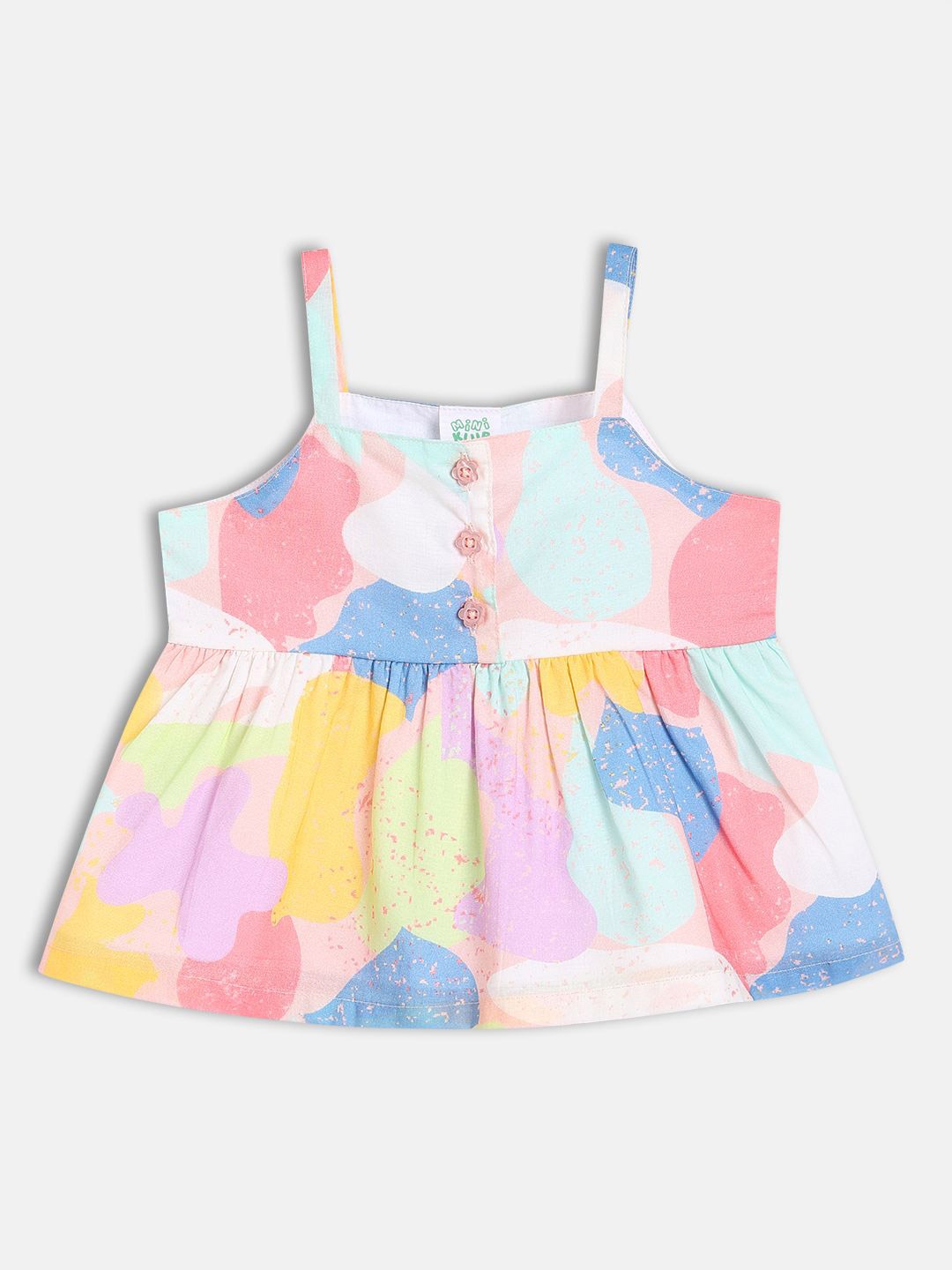 

MINI KLUB Girls Printed Pure Cotton Empire Top, Blue