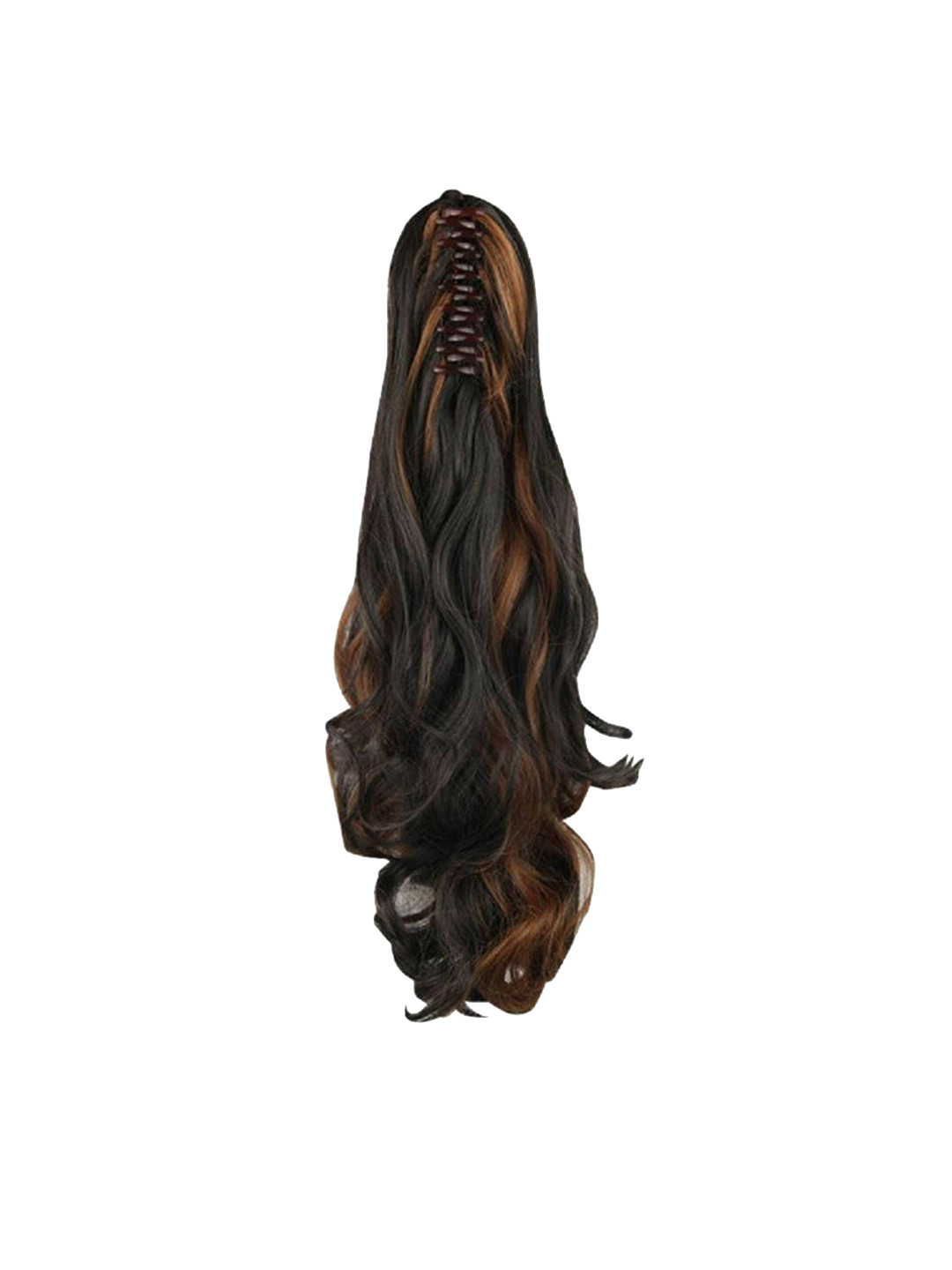 

vister Wavy Clip-In Hair Extension - 18 Inch - Highlight, Black