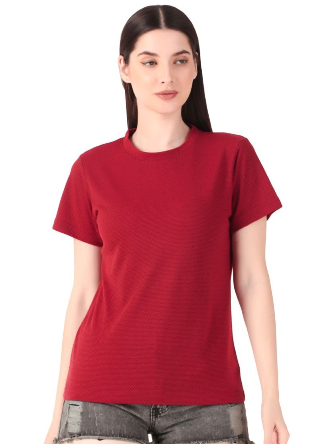 

HILFIRE REGION Women Oversized T-shirt, Maroon