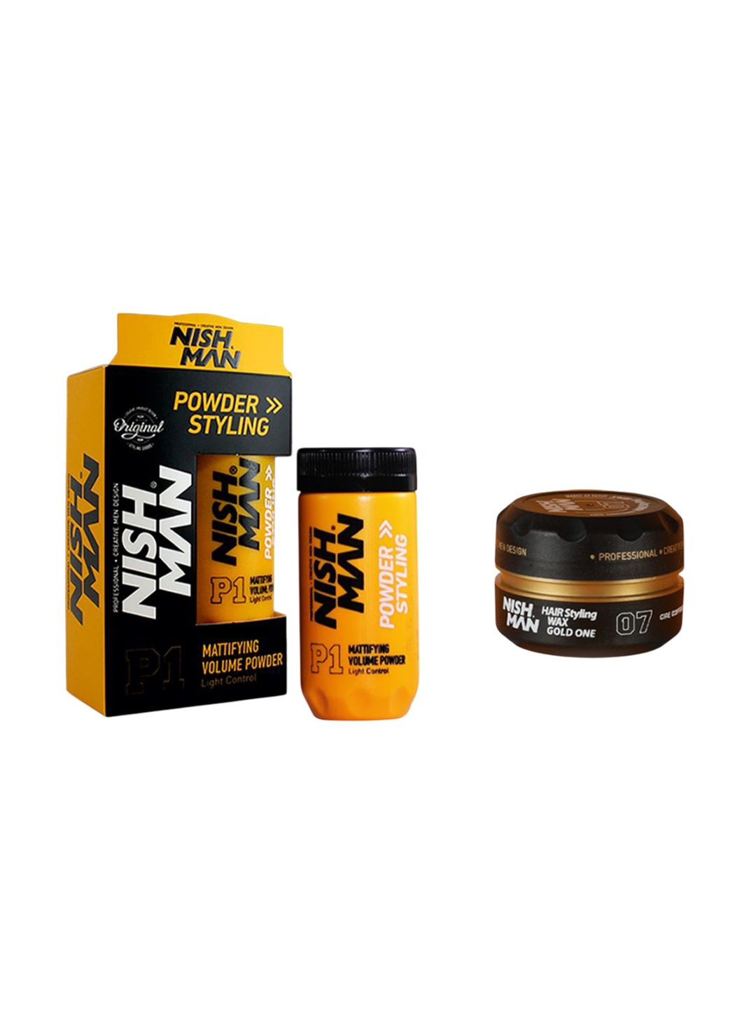 

Nishman Set Of 2 Mattifying Hair Volumizing Powder - 20 g & Hair Styling Gold Wax -30 ml