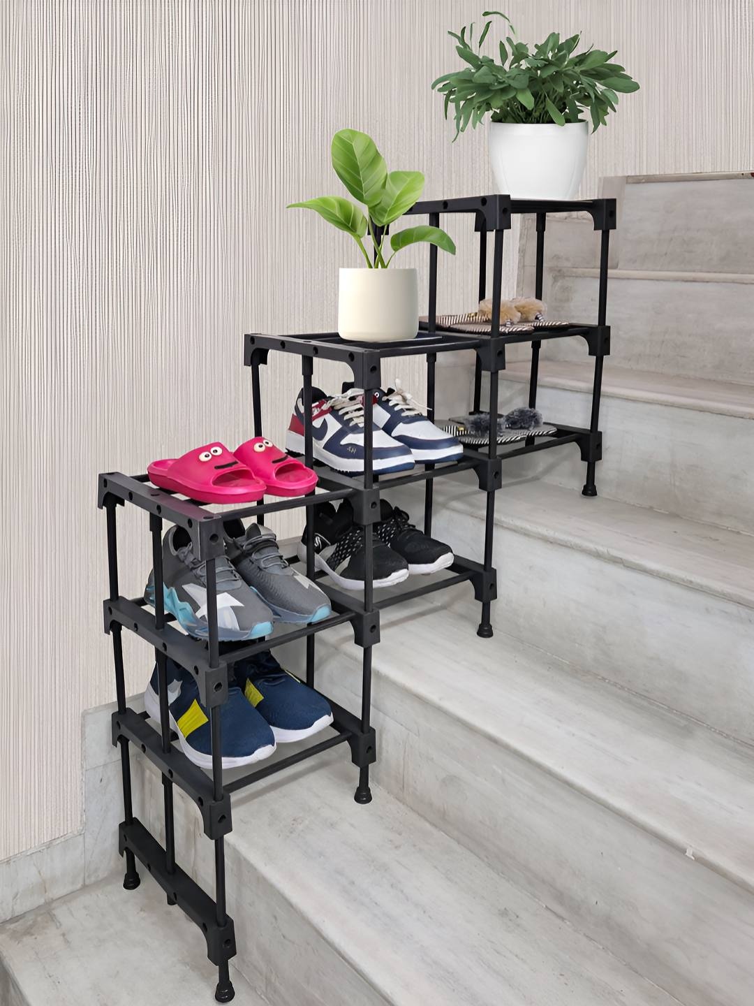 

Urban Choice Black 3-Layer Stair Shoe Rack