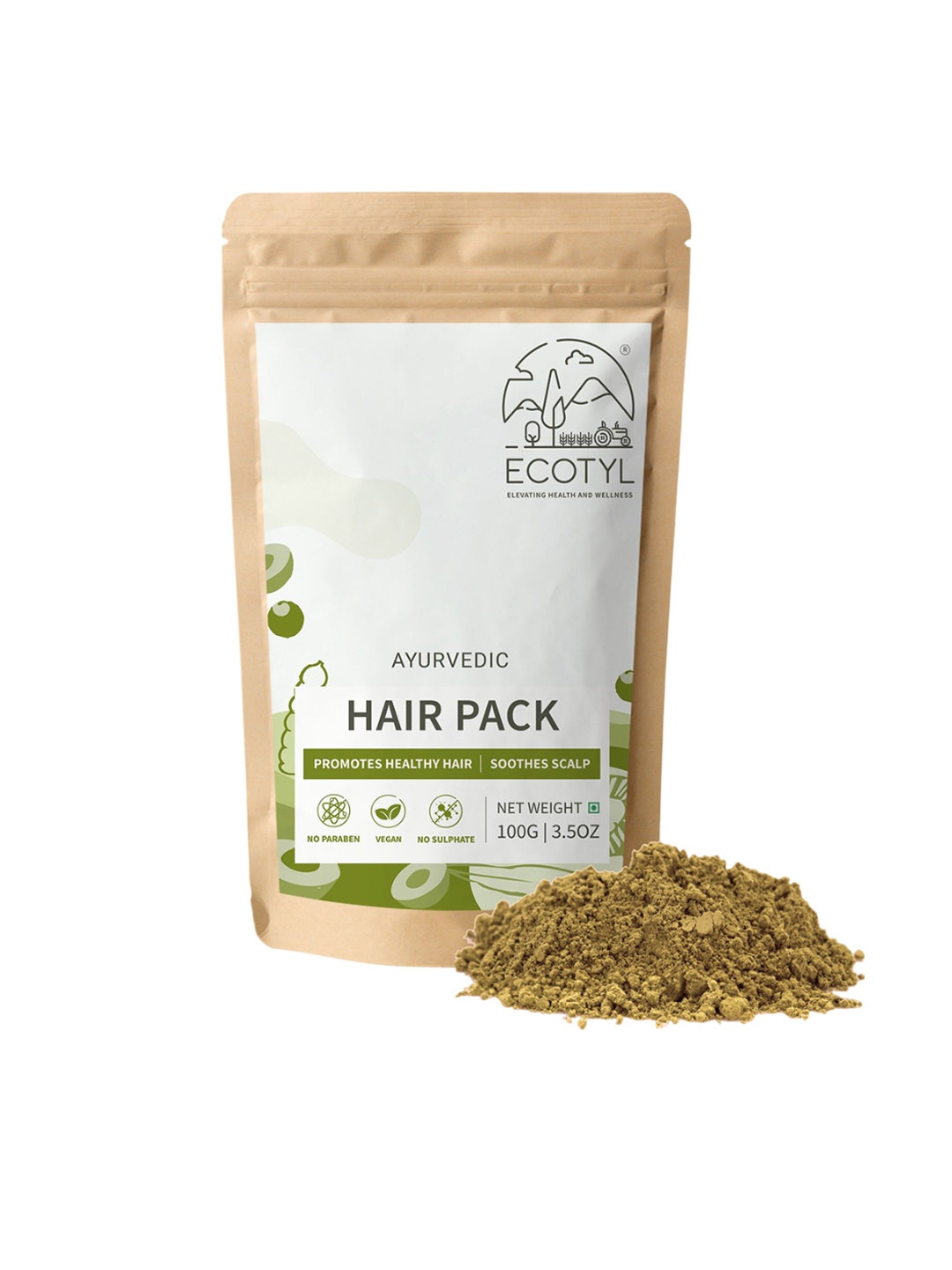 

Ecotyl Ayurvedic Hair Pack For Hair Conditioning & Strengthening - 100 g, Brown