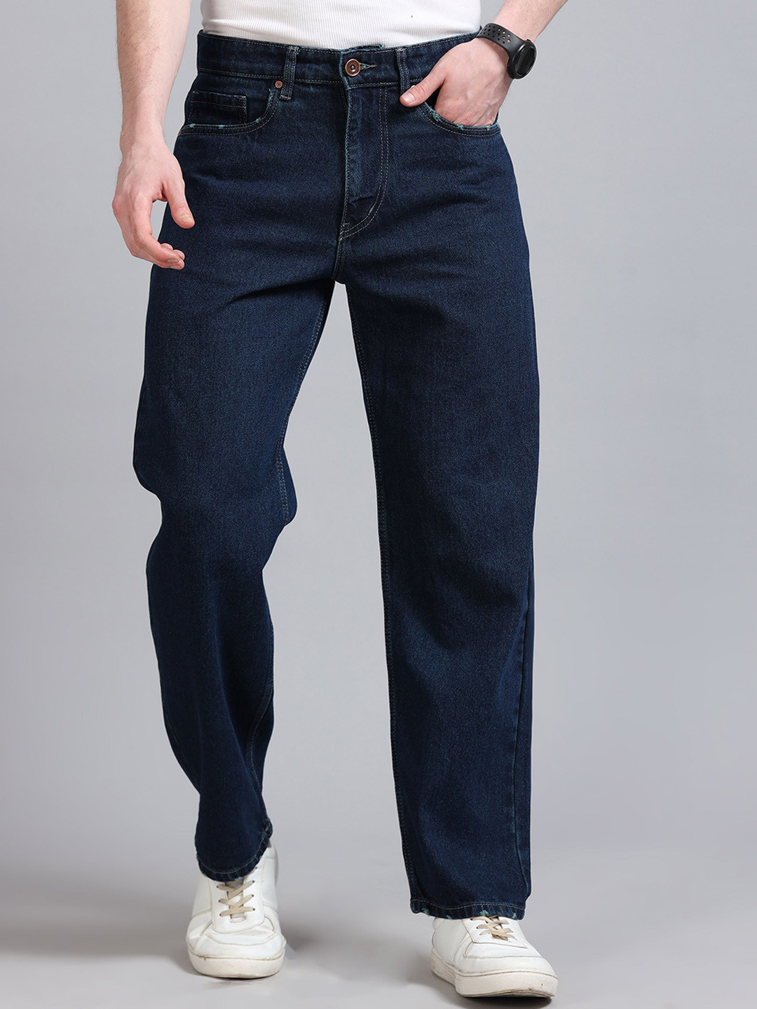 

The Roadster Lifestyle Pure Cotton Wide Leg Fit Jeans, Blue