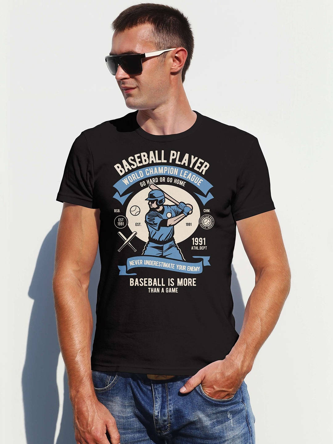 

Moda Rapido Men Graphic Printed Round Neck Cotton T-shirt, Black