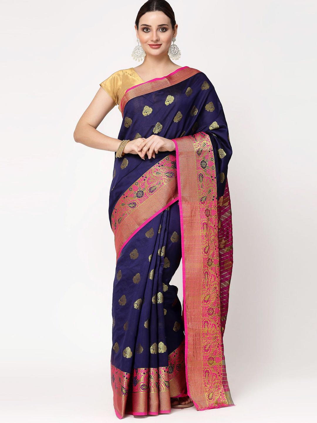 

RAJUL Woven Design Zari Banarasi Saree, Blue