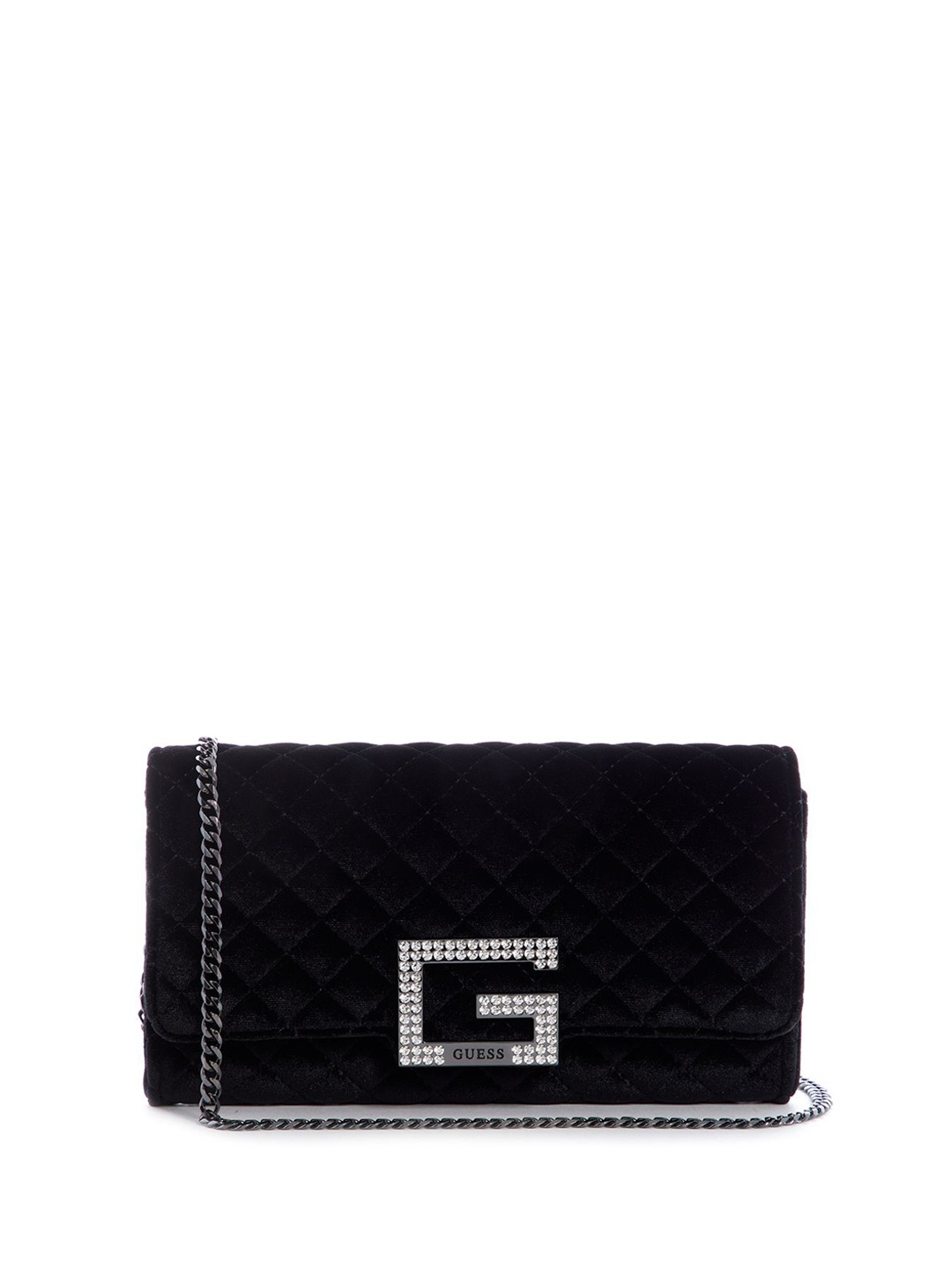 

GUESS Geometric Textured PU Swagger Shoulder Bag with Quilted, Black