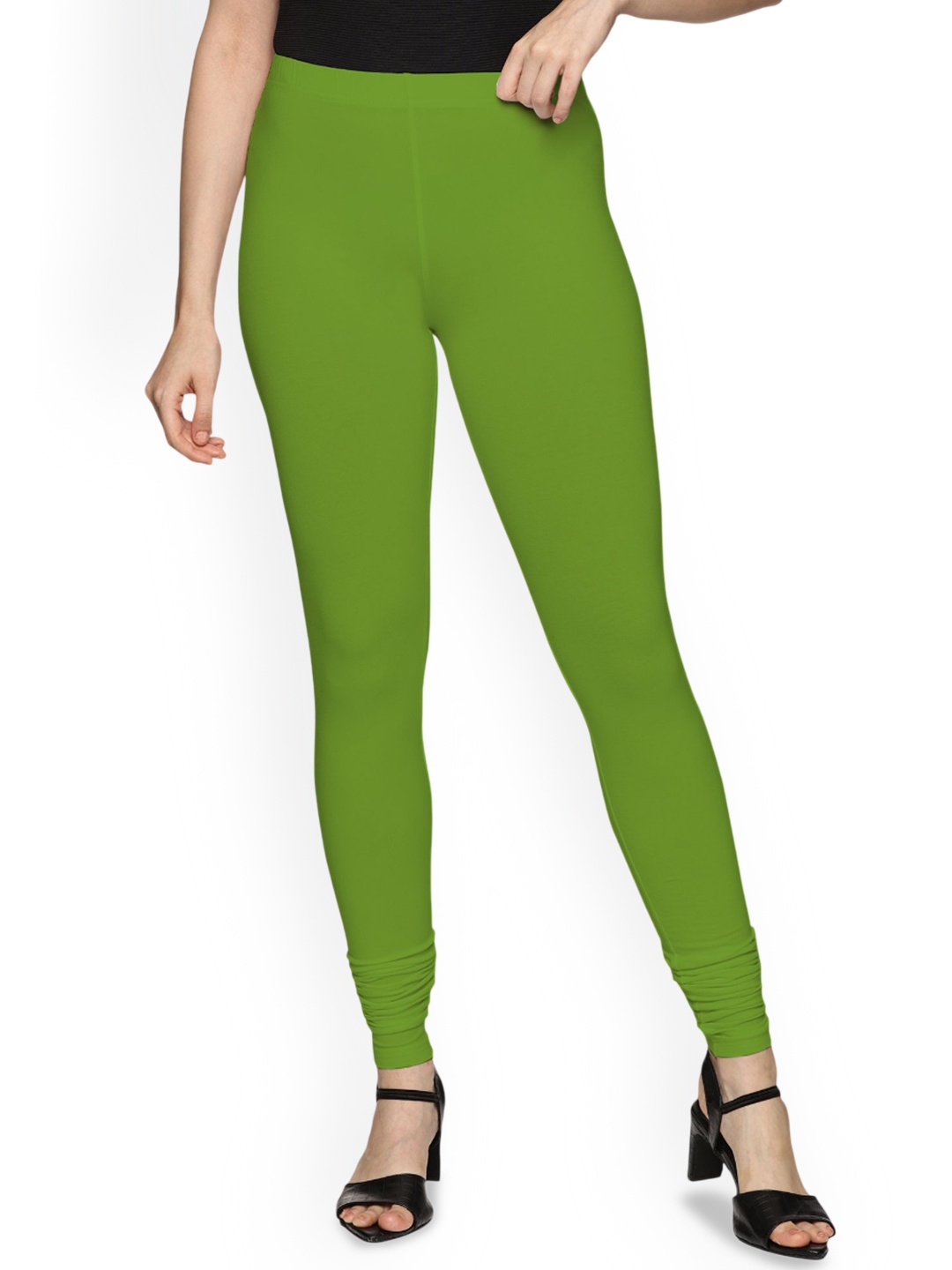 

Coppersmith Women Churidar Length Breathable Leggings, Green