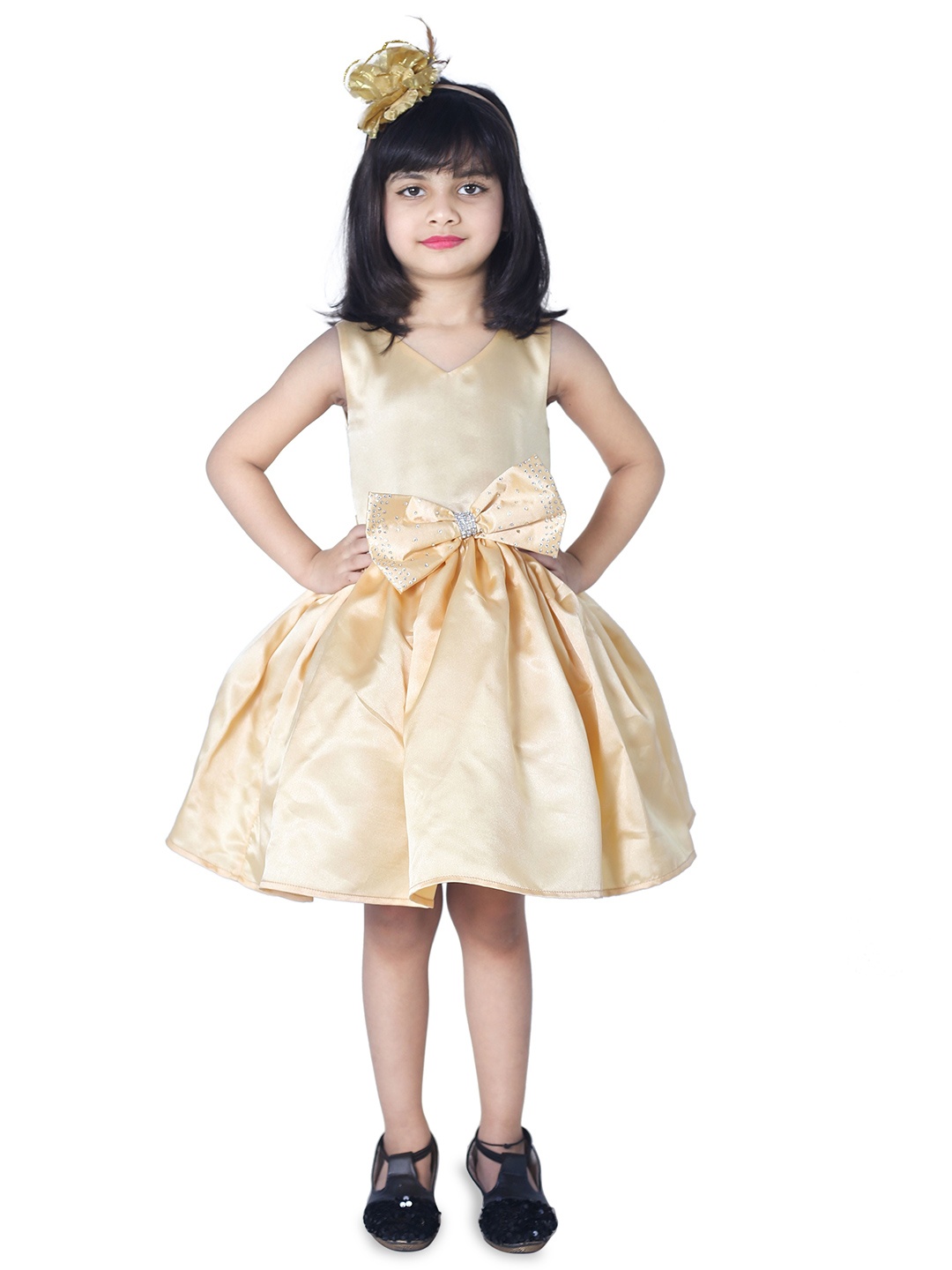 

Wow Princess Satin A-Line Dress, Gold