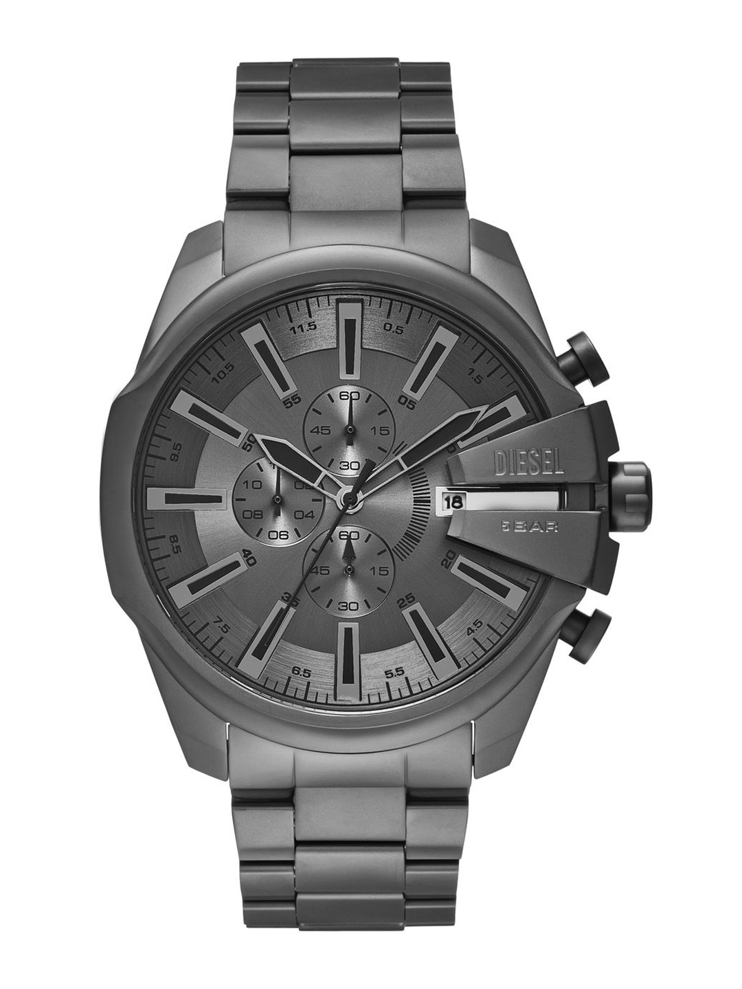 

DIESEL Mega Chief Slim Men Skeleton Dial & Reset Time Analogue Watch DZ4676, Grey