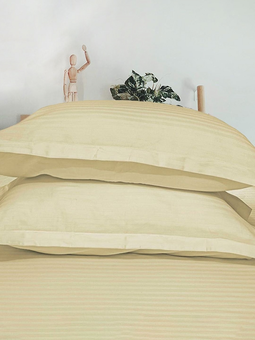 

Enchant Home Yellow 2 Pieces Striped Pure Cotton Rectangle Shaped Pillow Covers