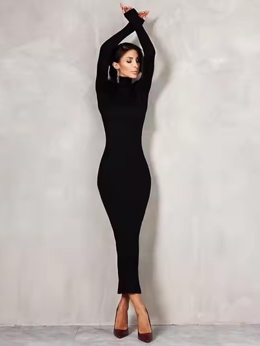 

StyleCast High Neck Bodycon Dress, Black