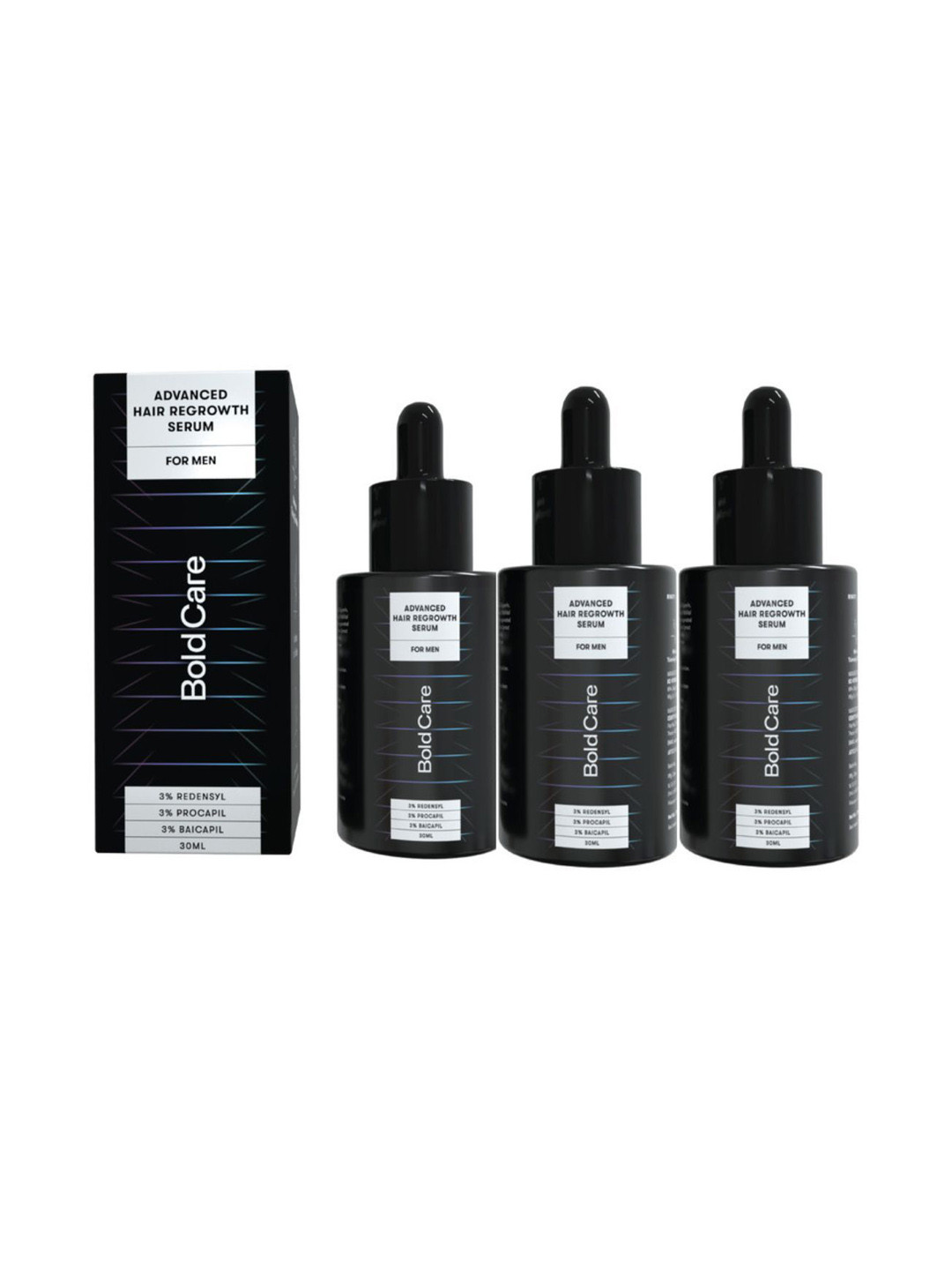 

Bold Care Set Of 3 Men Advanced Redensyl Hair Growth Serum- 30 ml Each, Transparent