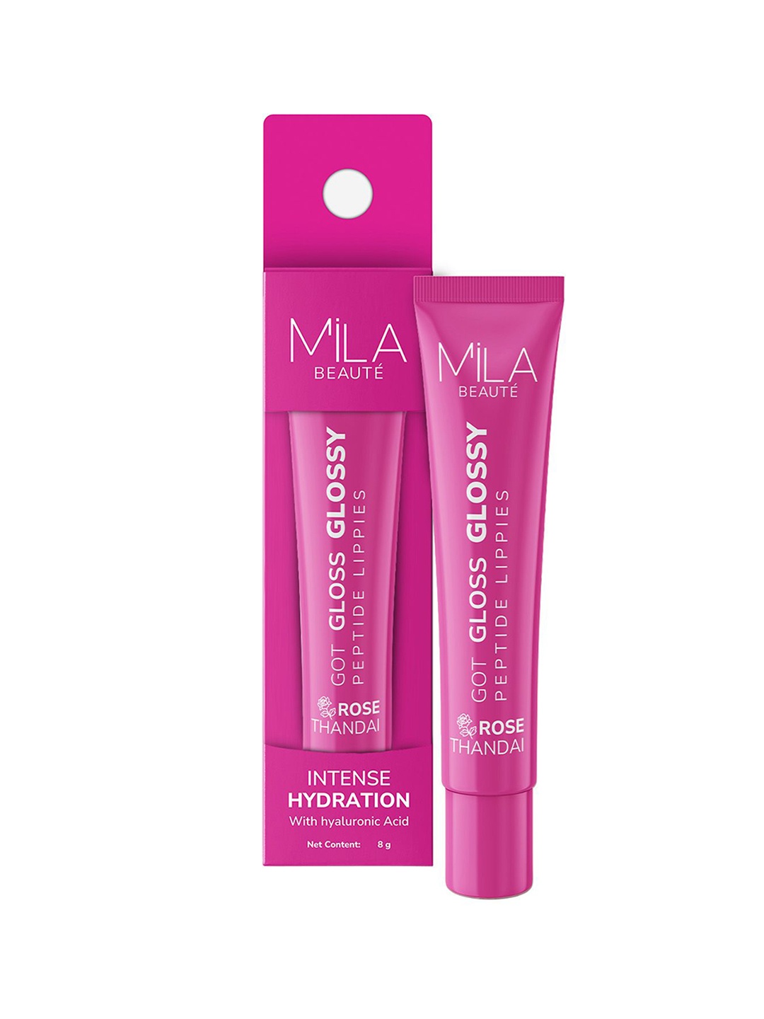 

MILA BEAUTE Got Gloss Glossy Peptide Lip Balm With Hyaluronic Acid - 8 g -Rose Thandai, Pink