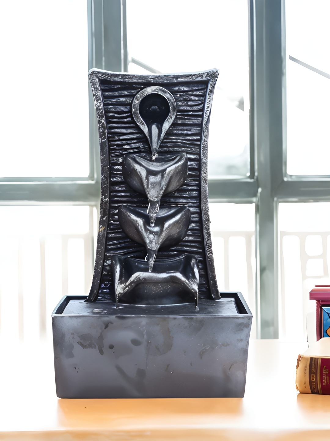 

Royaloak Grey Glossy Alpine-Modern Stacked Pot Water Fountain