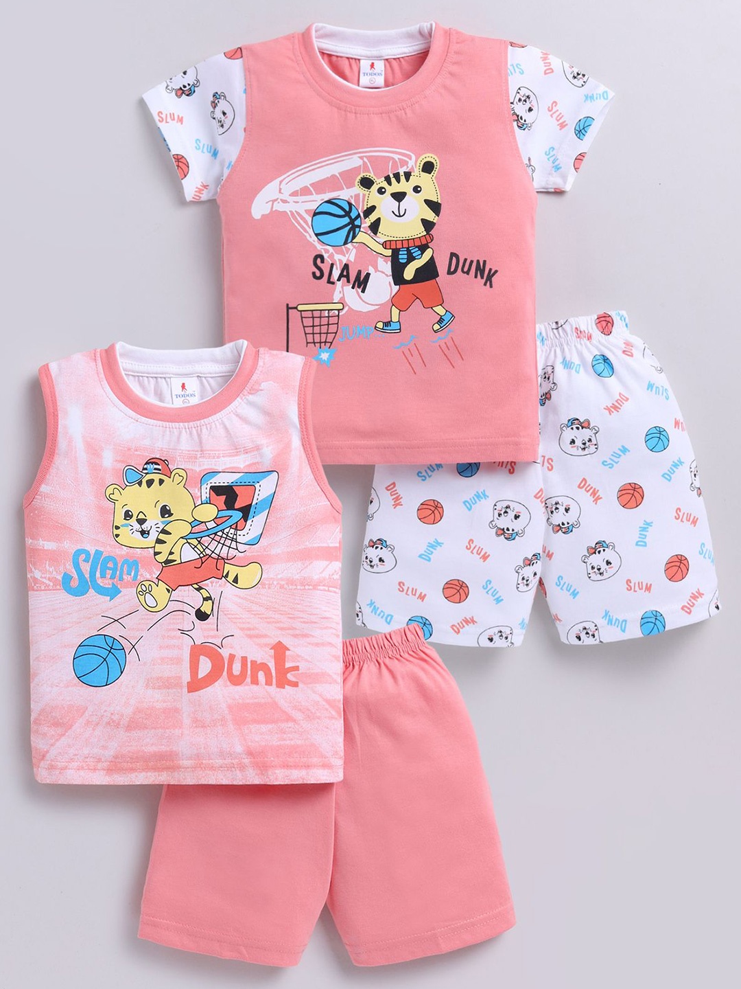 

Annie Boys Printed T-shirt with Shorts, Pink