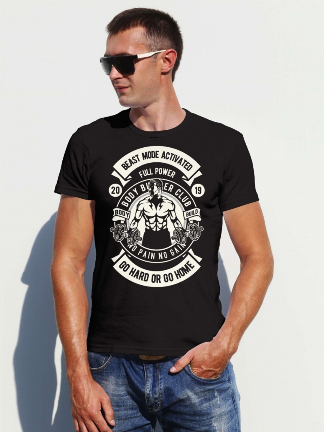 

Moda Rapido Men Graphic Printed Round Neck Regular Fit Cotton T-shirt, Black