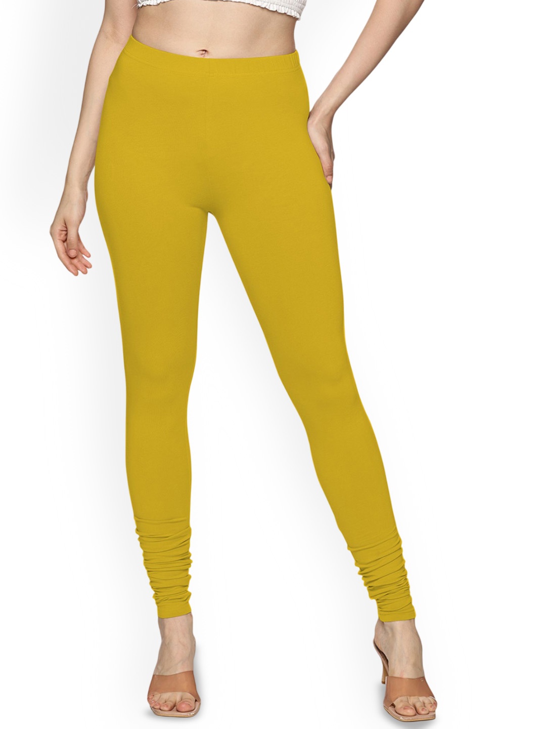 

Coppersmith Women Churidar Length Breathable Leggings, Yellow