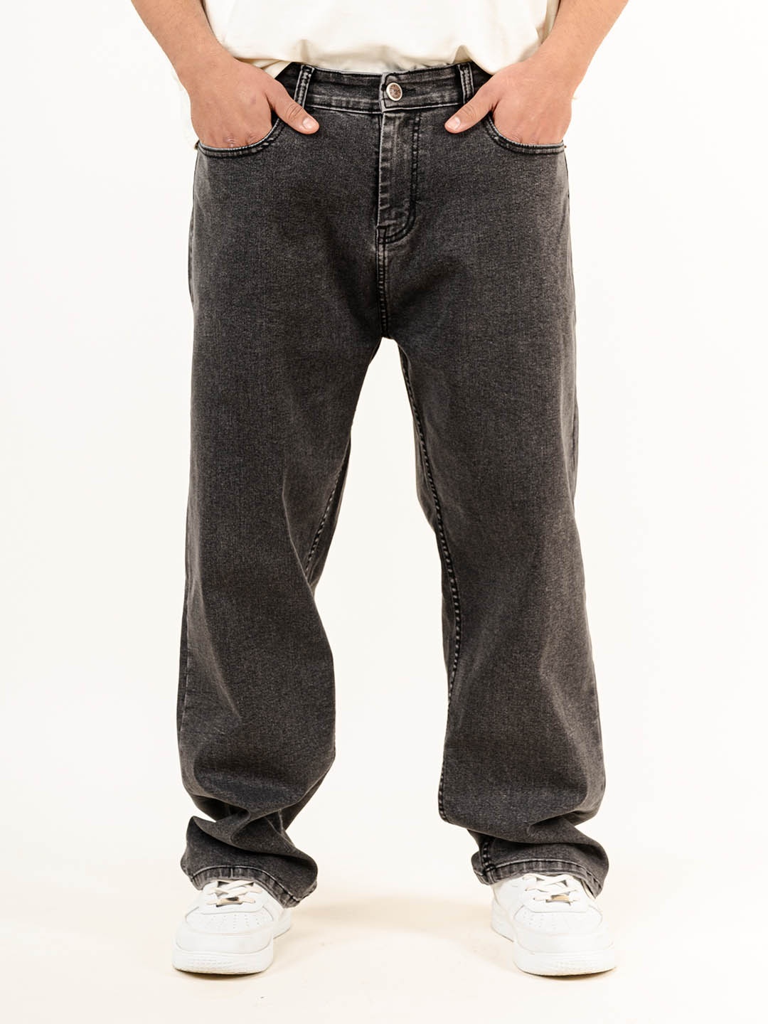 

Tistabene Men Baggy Fit Stretchable Jeans, Grey