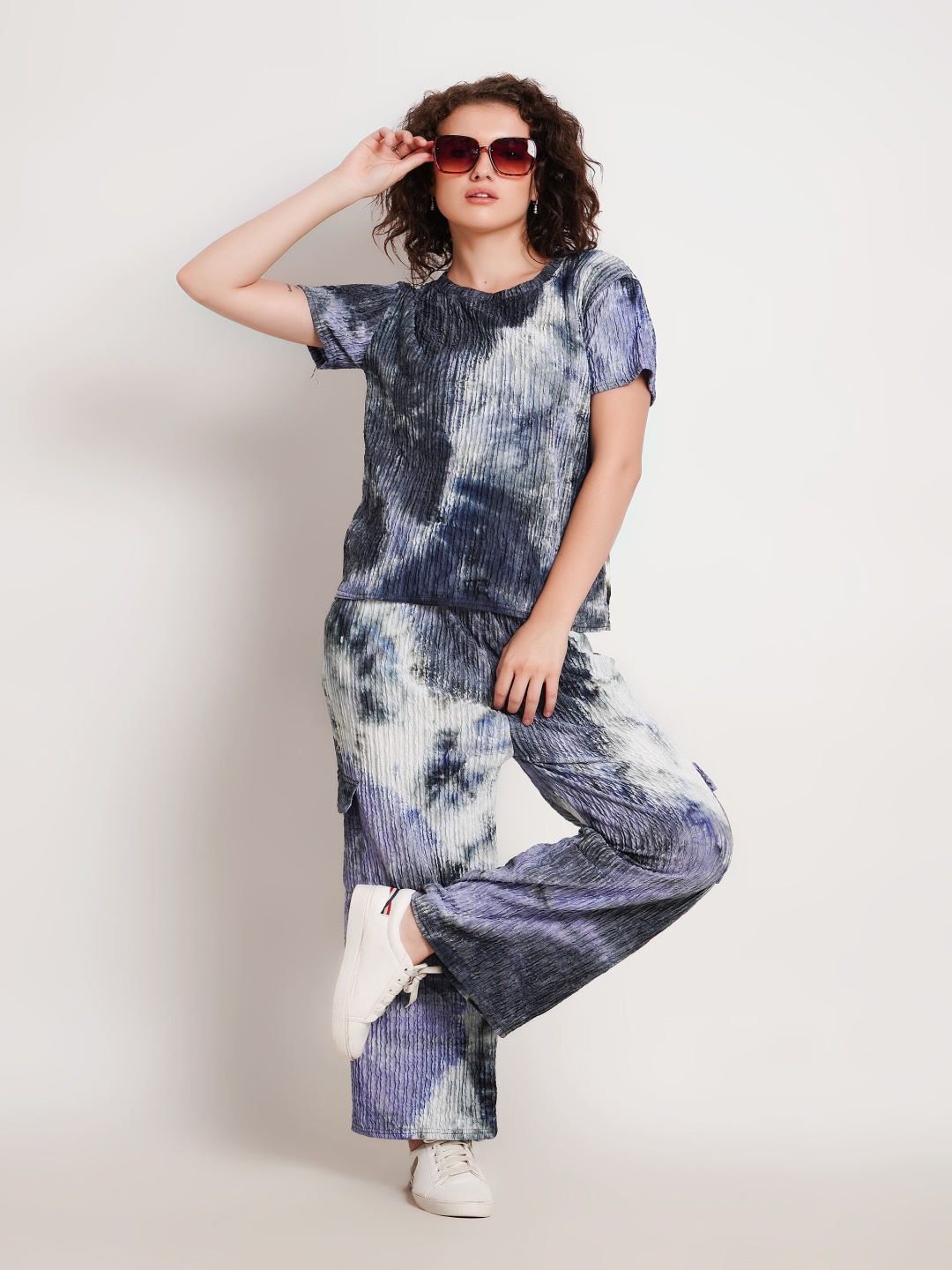 

Lugo Dyed Round Neck Top And Trouser, White