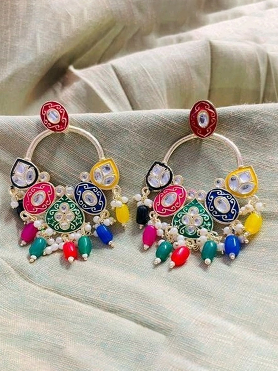 

TANLOOMS Oval Chandbalis Earrings, Multi