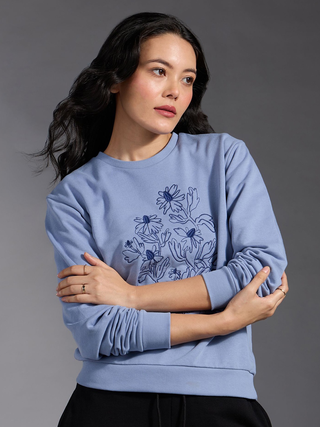 

20Dresses Women Printed Cotton Sweatshirt, Blue