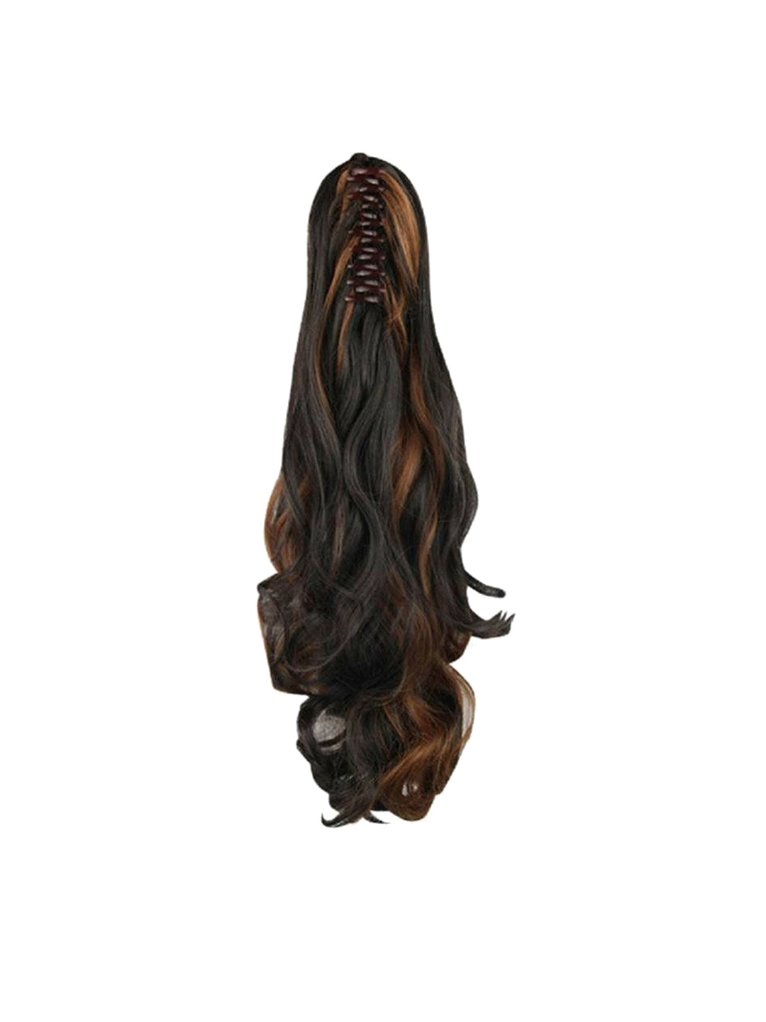 

vister Clutcher-Based Wavy Ponytail Extension - Black Golden - 12 Inch, Gold