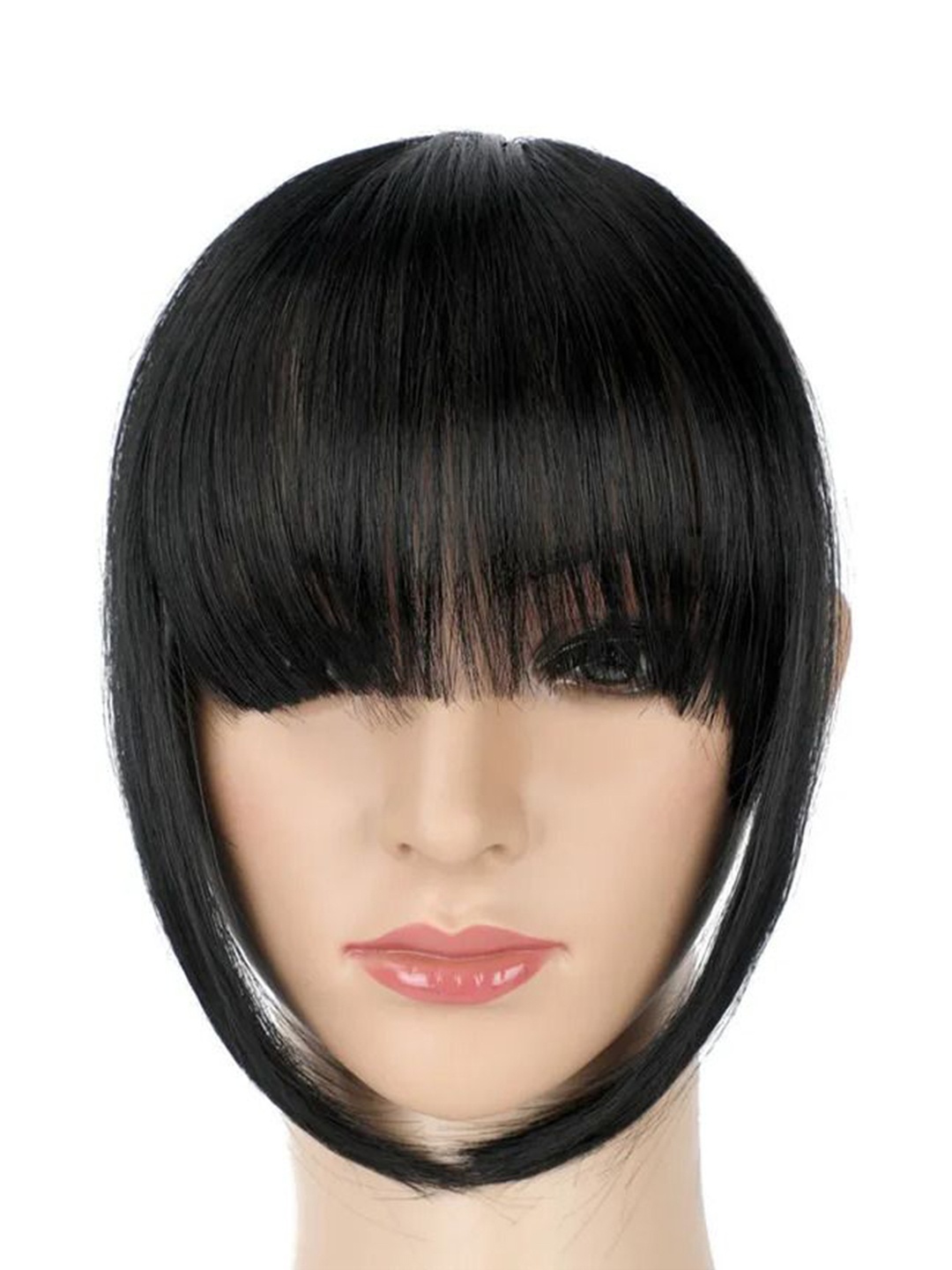 

vister Clip-In Straight Frinch Hair Extension - Black - 6 Inch