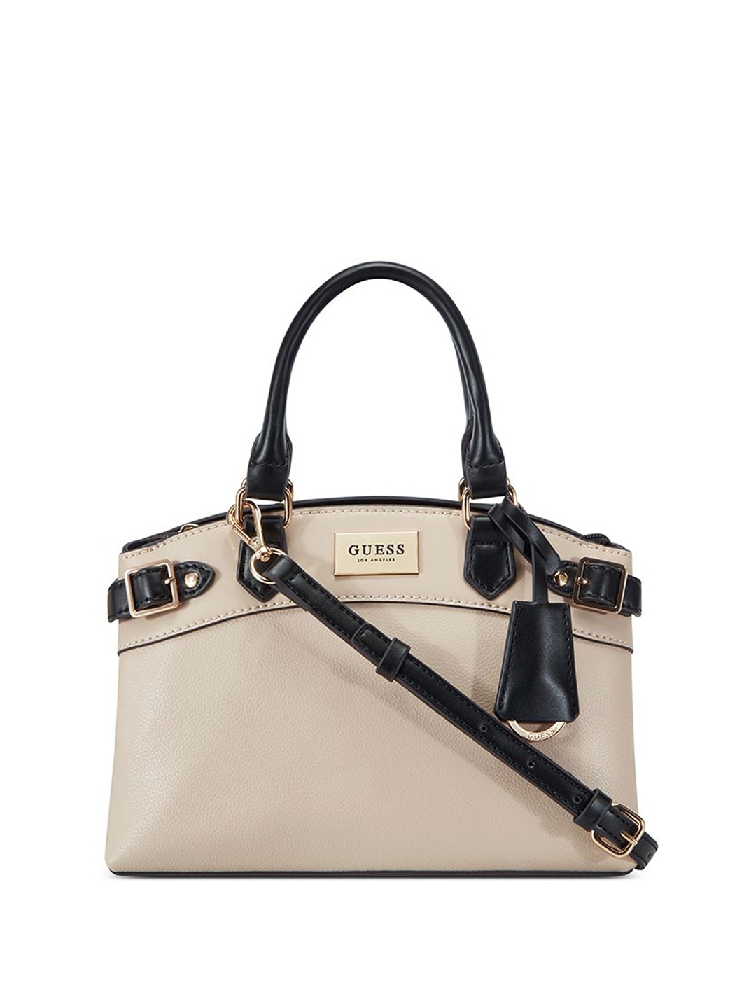 

GUESS PU Bucket Satchel with Tasselled, Beige