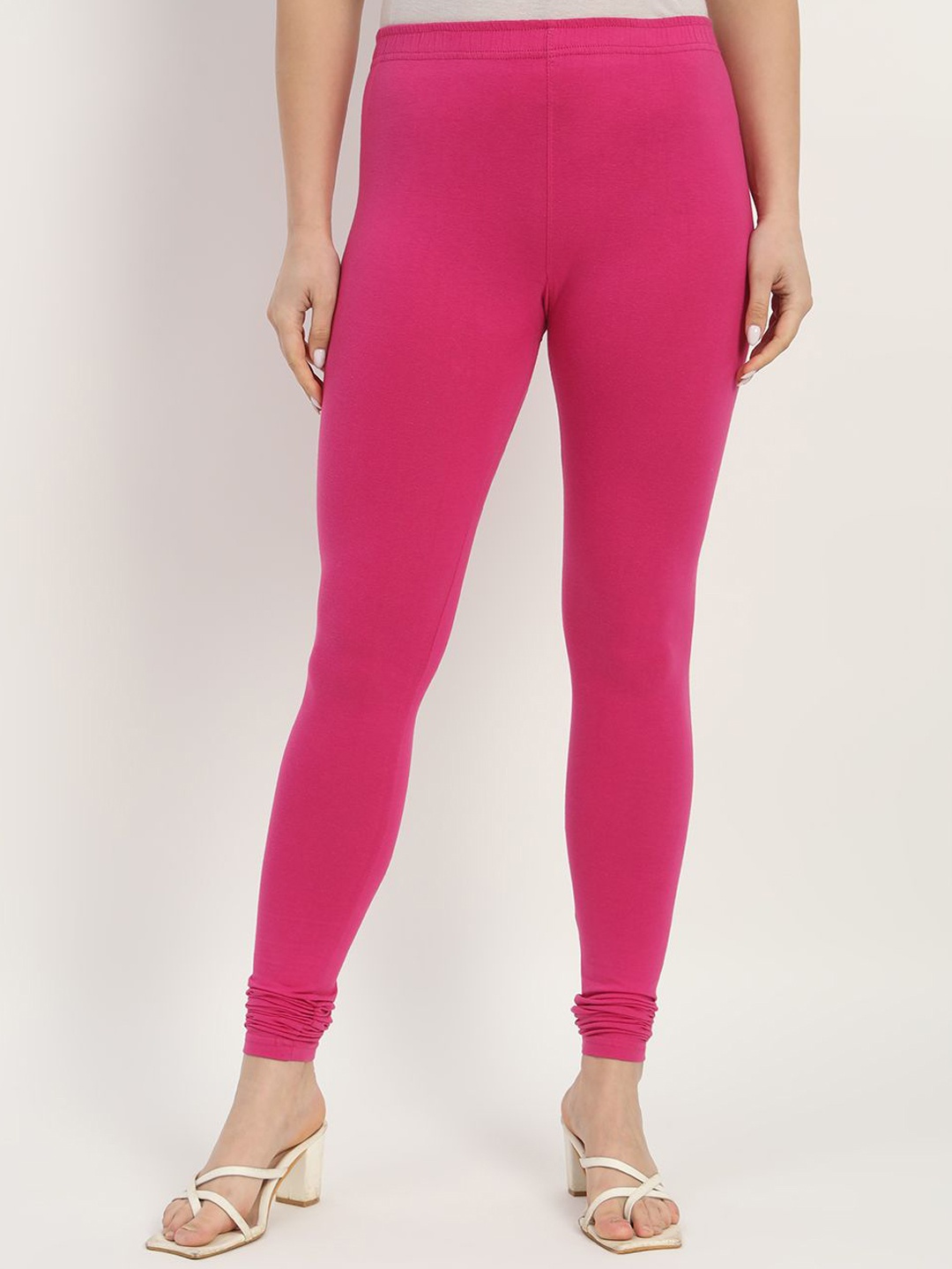 

Thread Plus Women Churidar Super Stretchable Solid Cotton Leggings, Purple