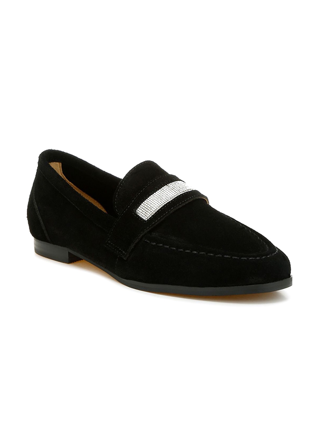 

RAG & CO Women Velvet Loafers, Black