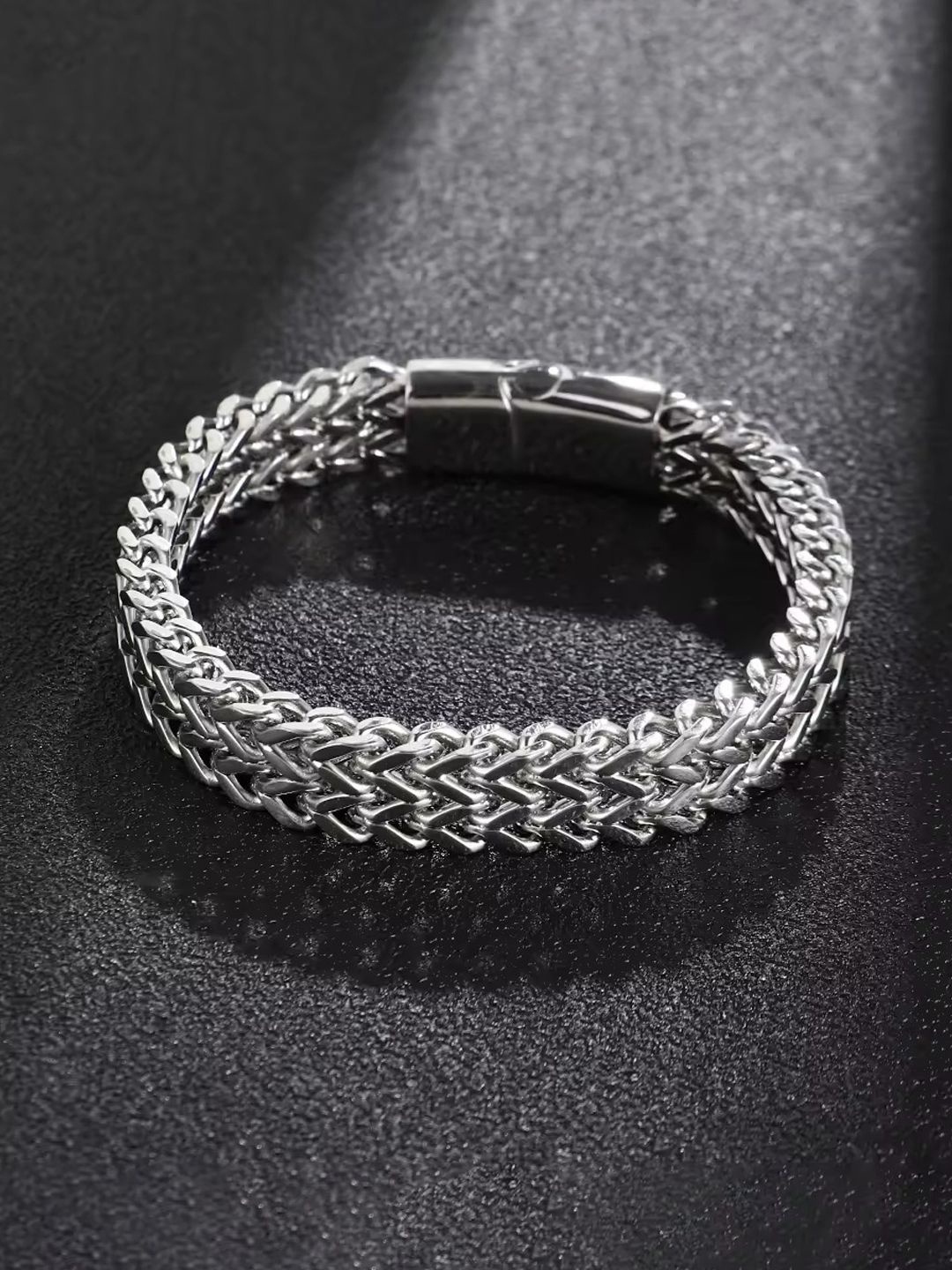 

Jewels Galaxy Men Silver-Plated Bracelet