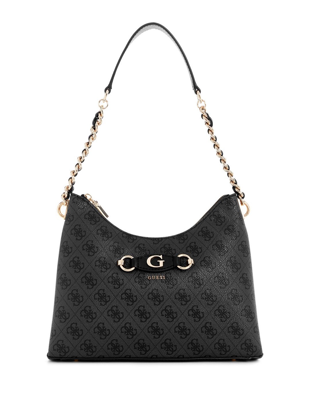 

GUESS Printed PU Bucket Shoulder Bag with Quilted, Charcoal