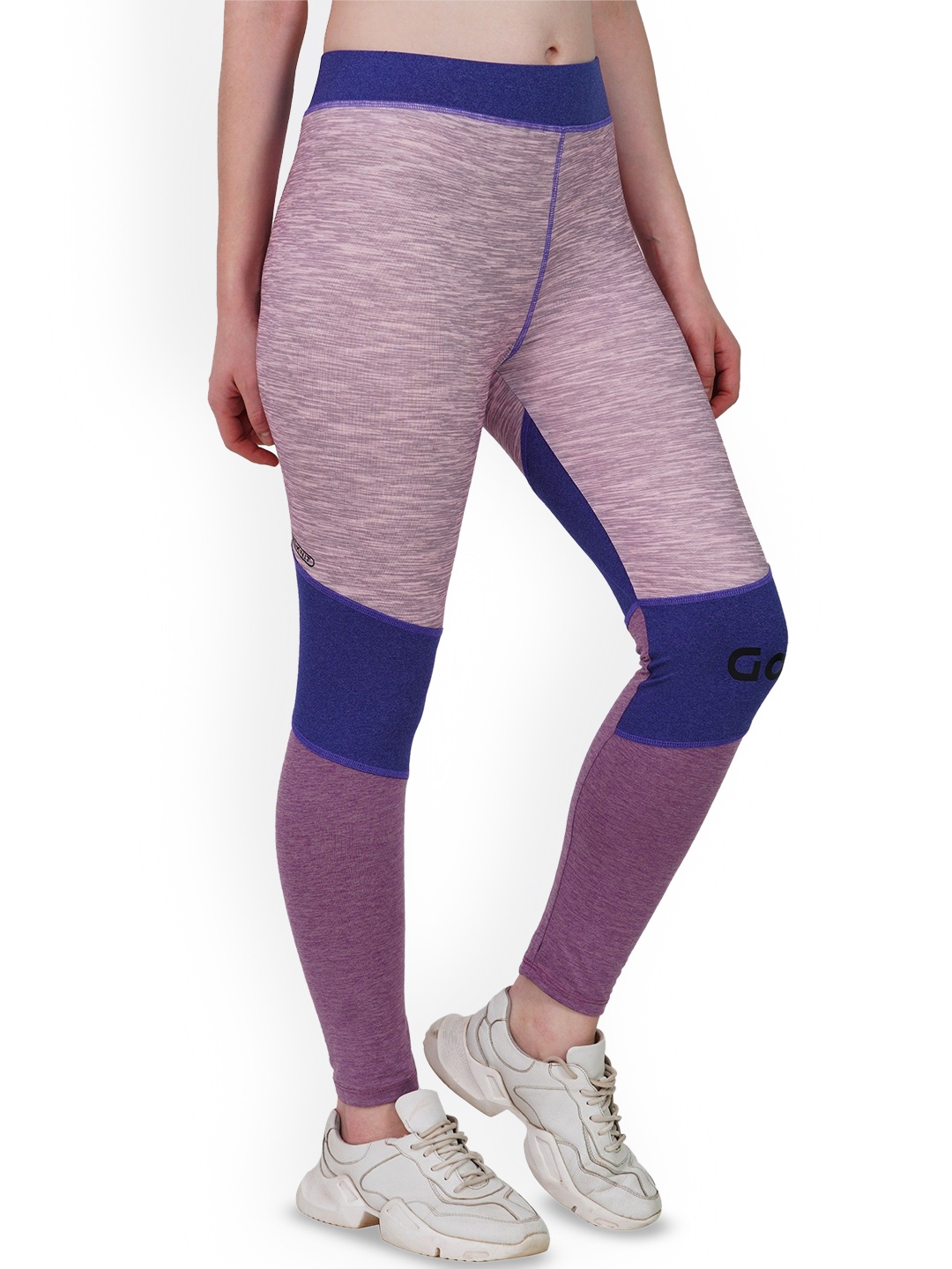 

GOTO Women Colourblocked Dri-FIT Training or Gym Tights, Pink