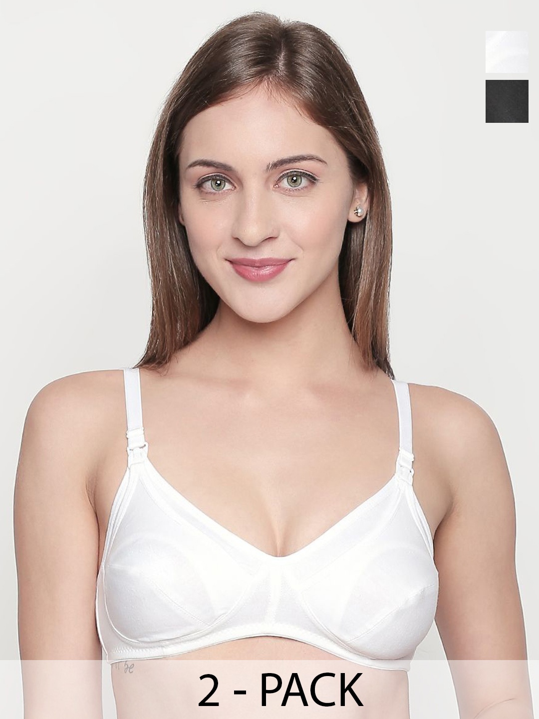 

Lady Love Pack Of 2 Full Coverage Cotton Maternity Bra, White