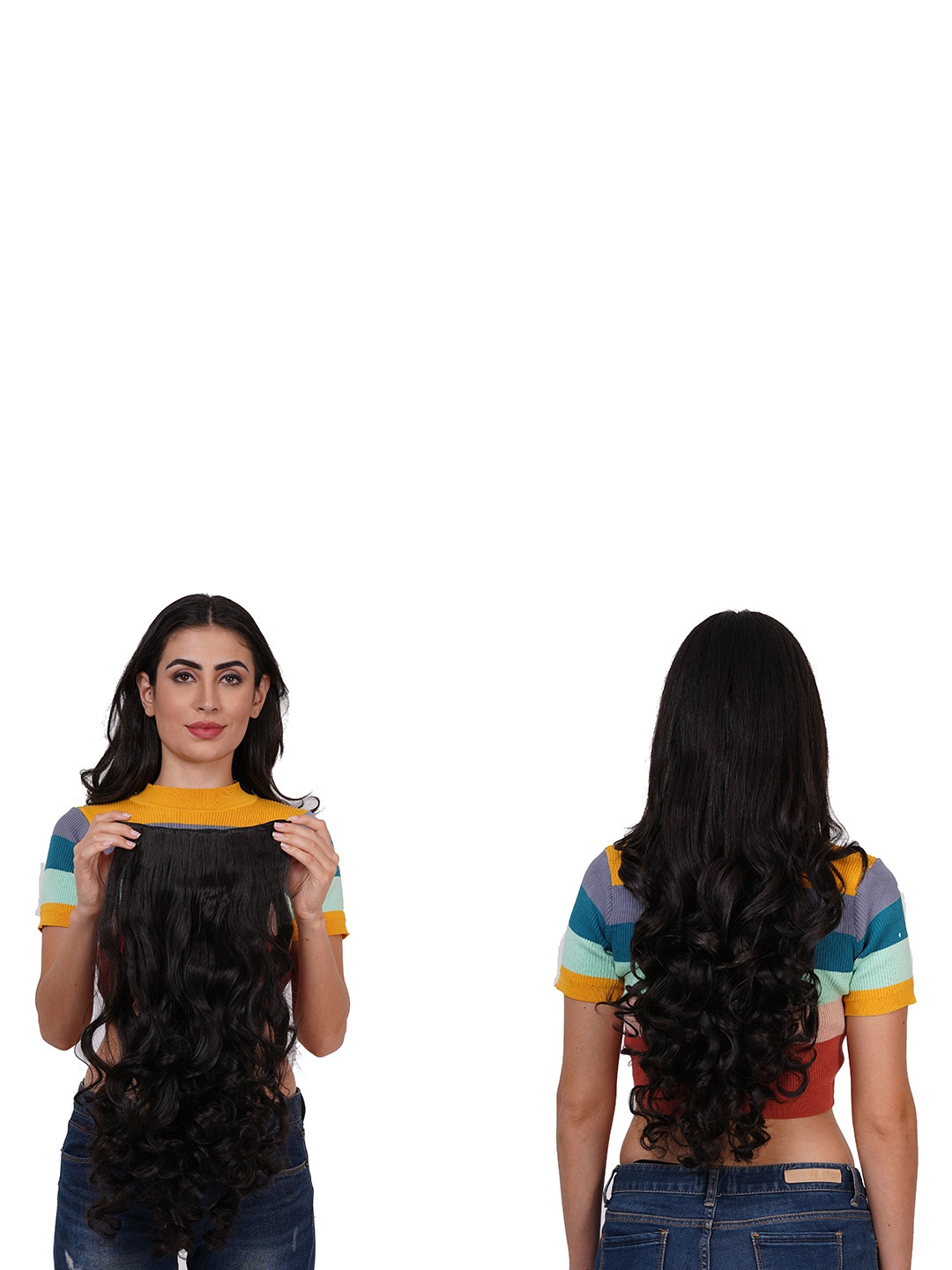 

vister Wavy Clip-In Hair Extension - 20 Inch - Natural Brown