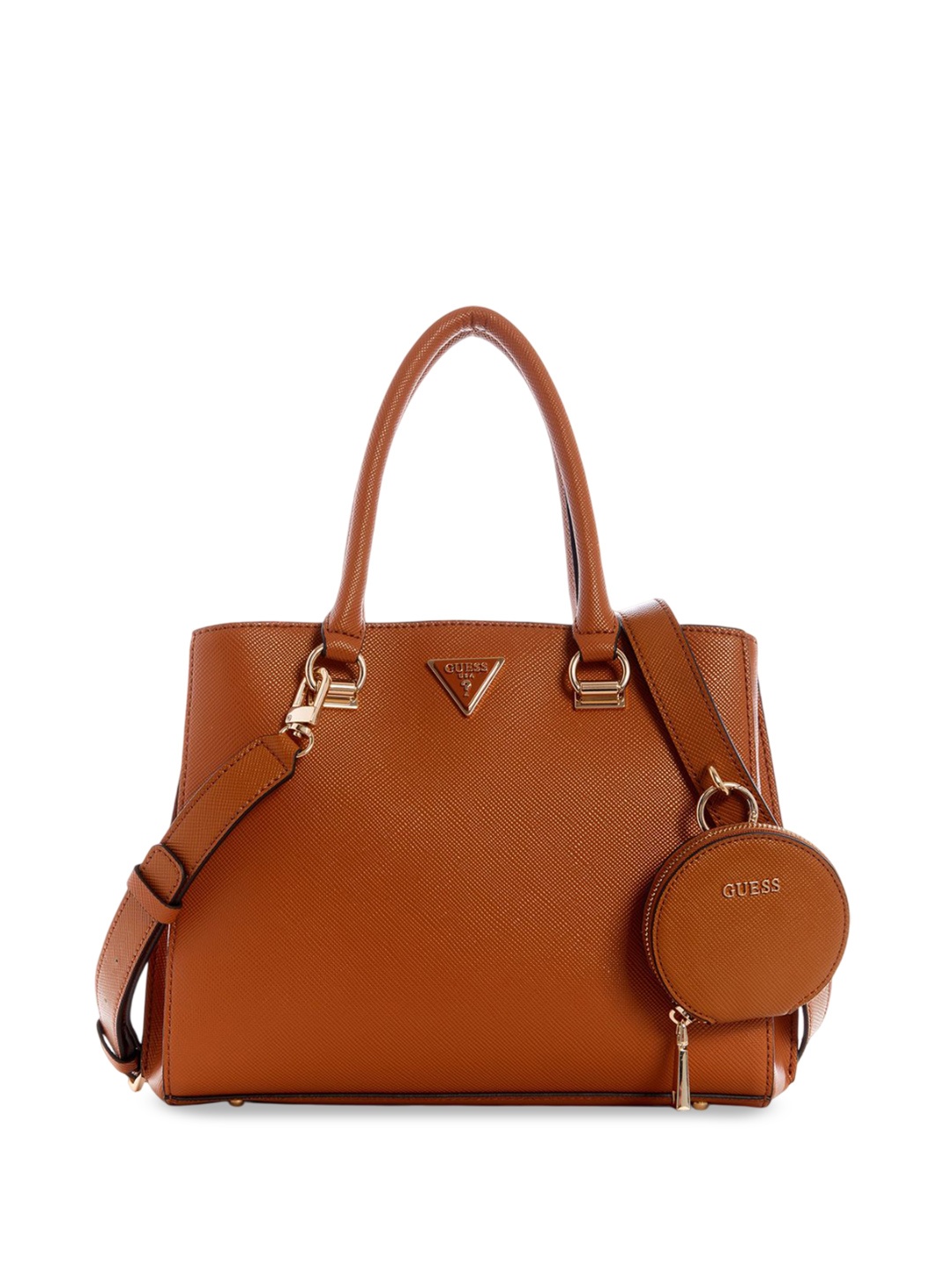 

GUESS PU Structured Satchel, Brown