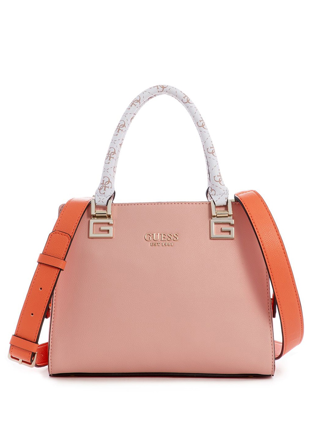 

GUESS PU Structured Satchel, White