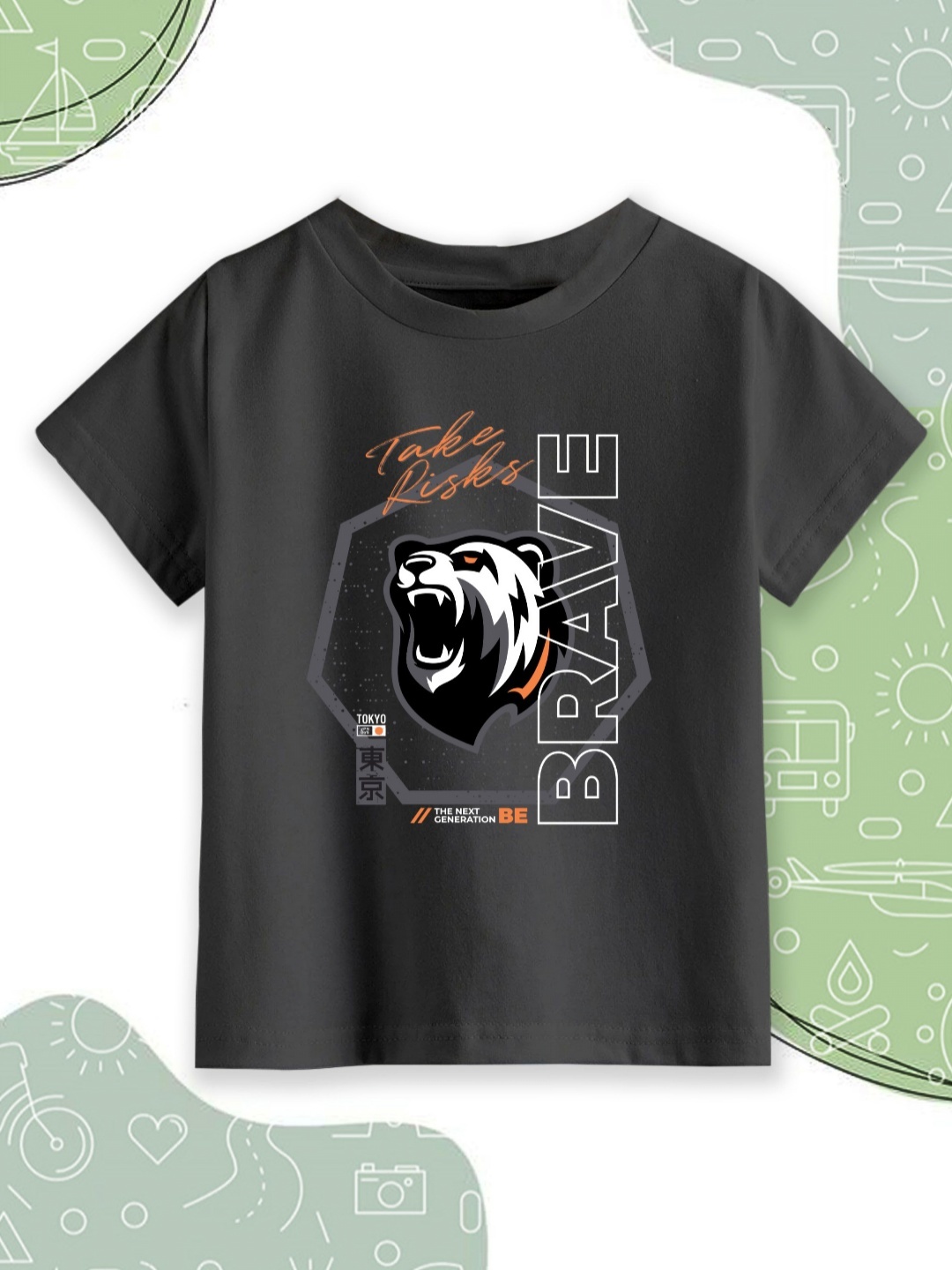 

Provogue Boys Graphic Printed Round Neck Cotton T-shirt, Black