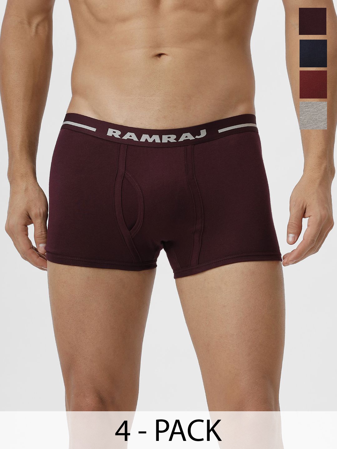 

Ramraj Pack Of 4 Cotton Short Trunks VINTRK_NYGMCYGW-4P, Navy blue