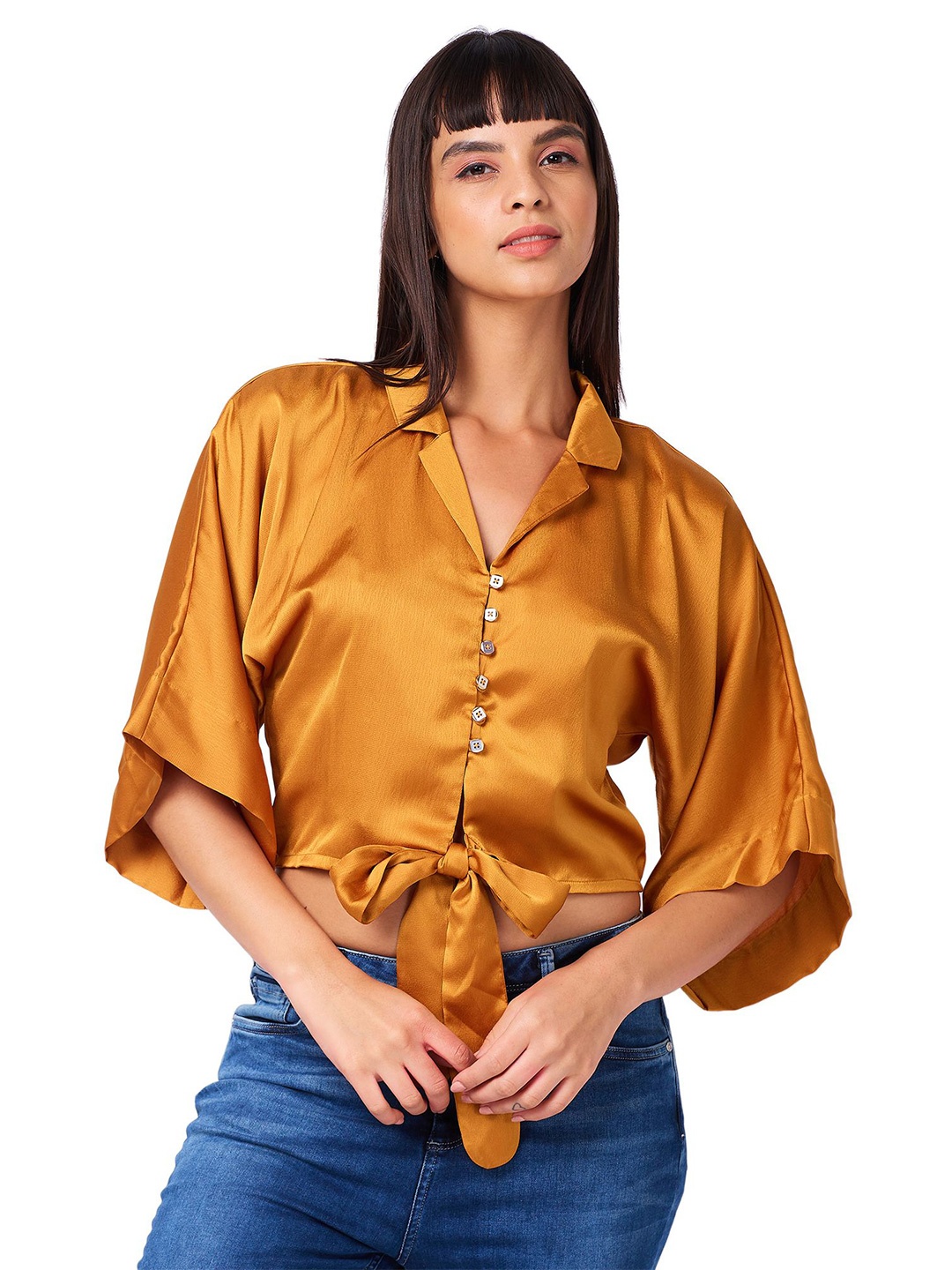 

IZEL Women Opaque Casual Shirt, Mustard