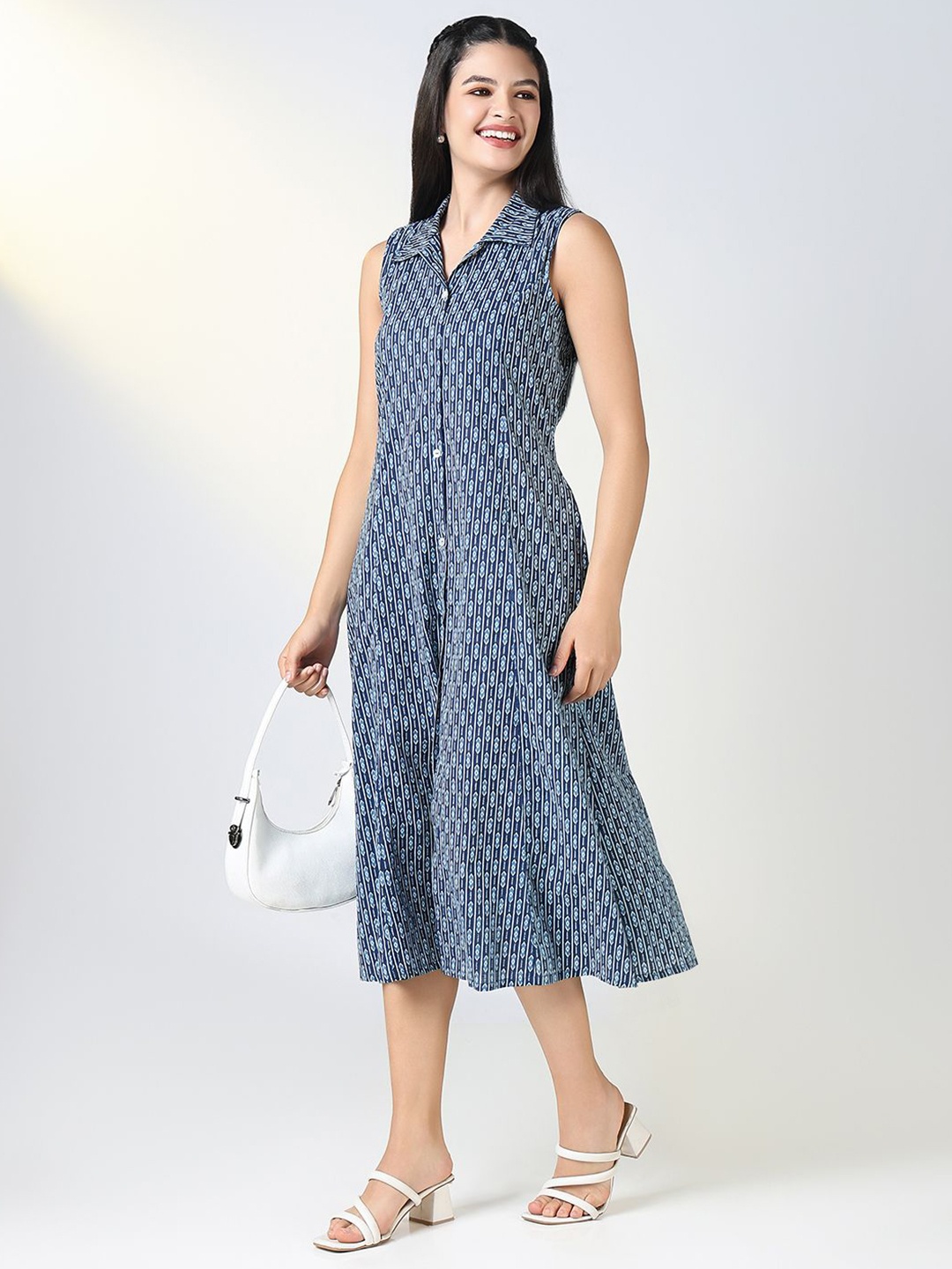 

SHOWOFF Striped A-Line Dress, Blue